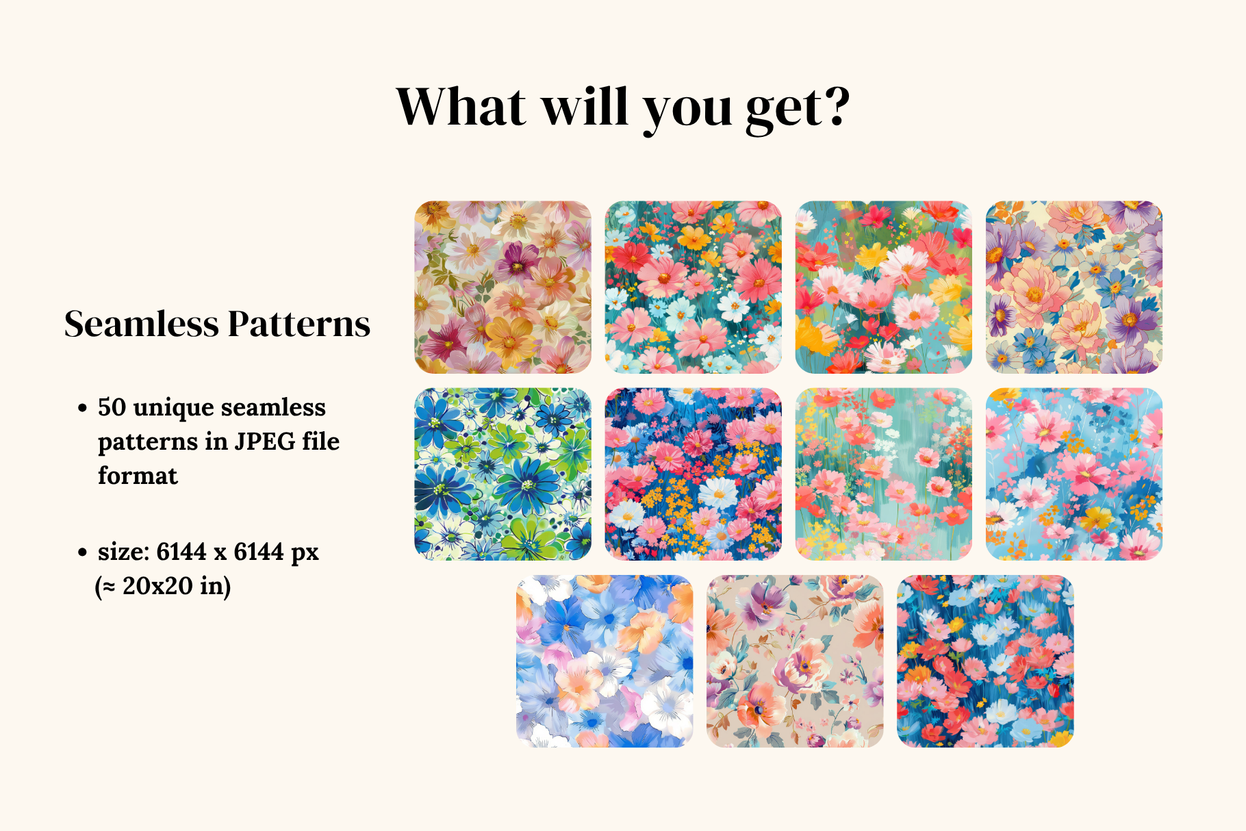 Sundress Season Painterly Florals: A curated collection of 50 original sundress season painterly florals seamless patterns. - image 2