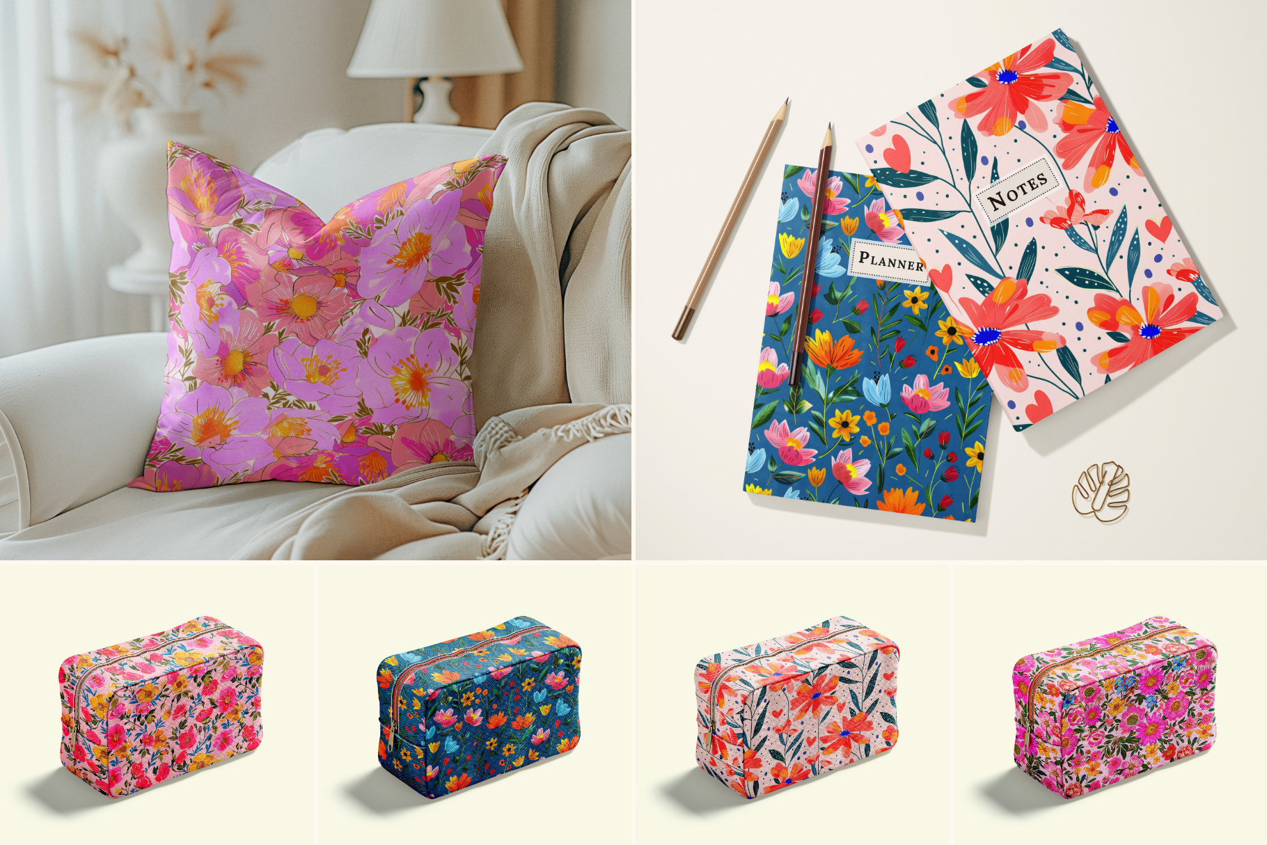 Sweetheart Garden Folk Florals: A curated collection of 7 original sweetheart garden folk florals seamless patterns. - image 5