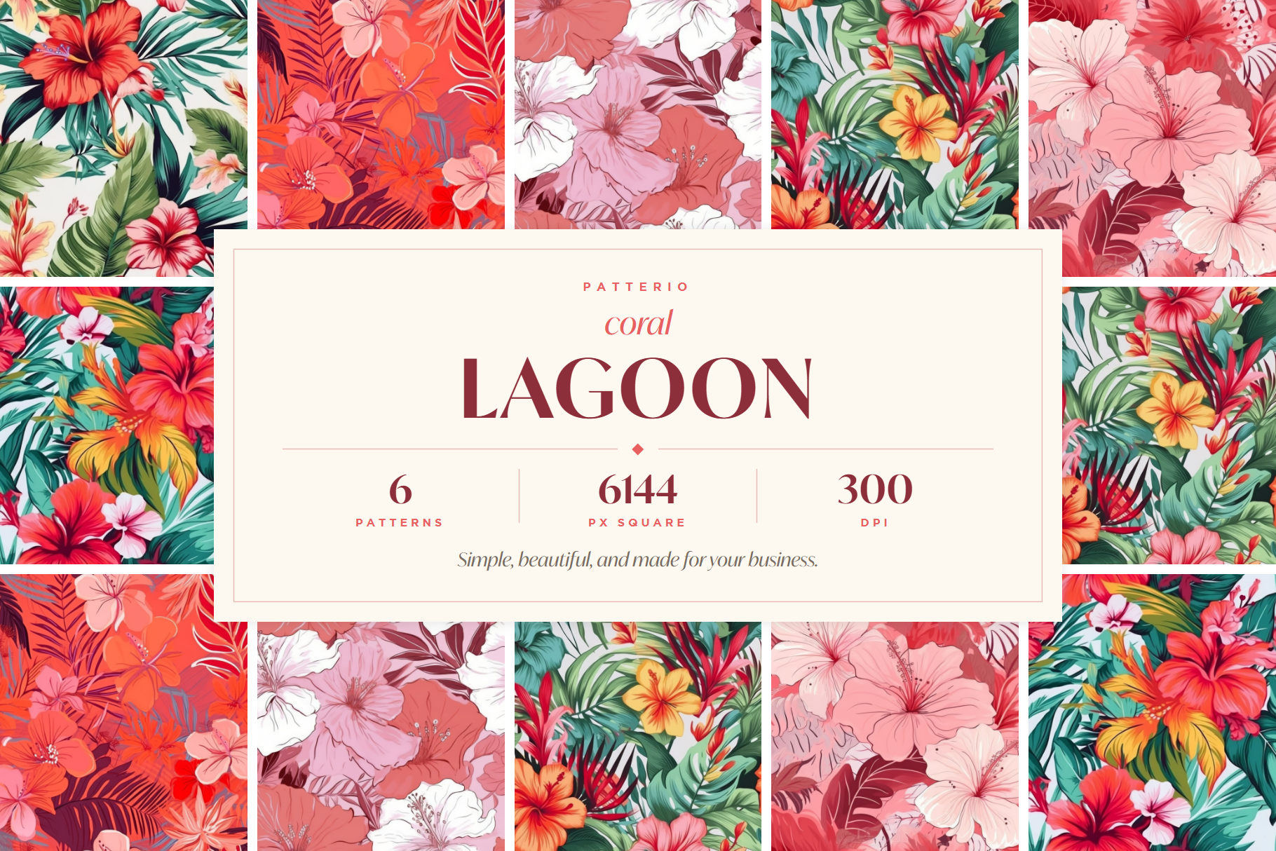 Coral Lagoon Hibiscus Florals