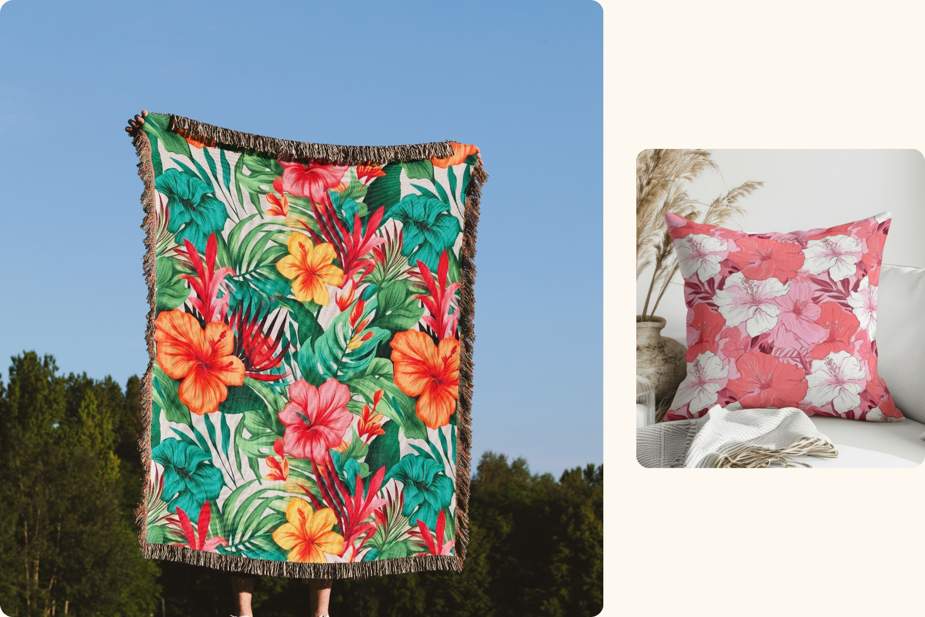 Coral Lagoon Hibiscus Florals: A curated collection of 6 original coral lagoon hibiscus florals seamless patterns. - image 7