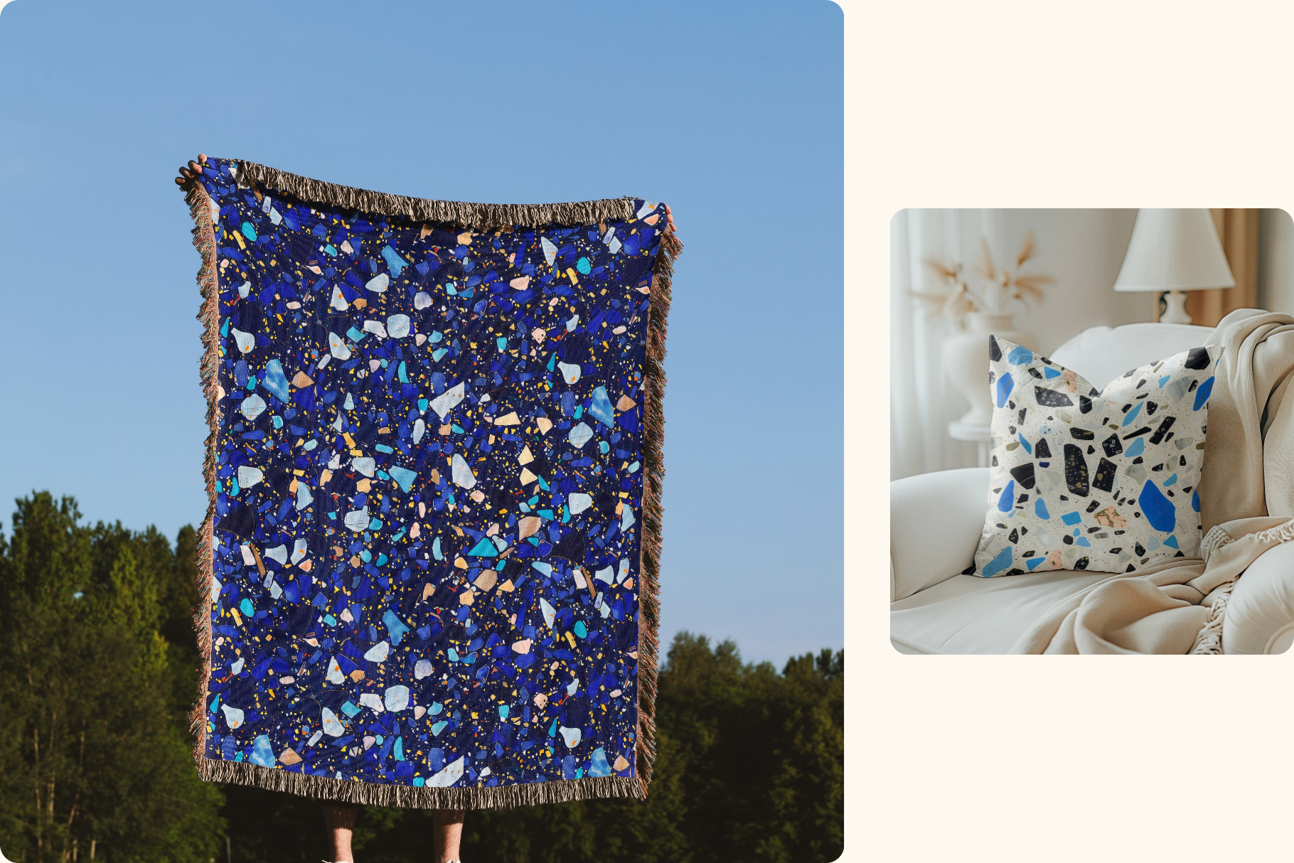 Lapis Terrazzo Patterns: A curated collection of 6 original blue terrazzo seamless patterns. - image 7