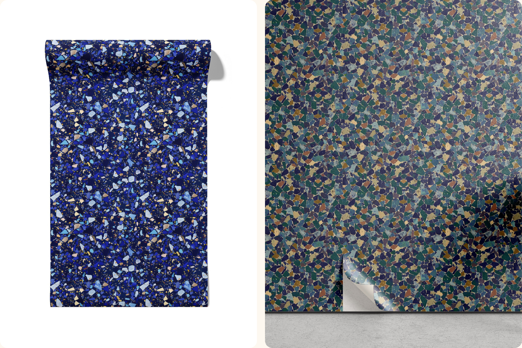 Lapis Terrazzo Patterns: A curated collection of 6 original blue terrazzo seamless patterns. - image 8
