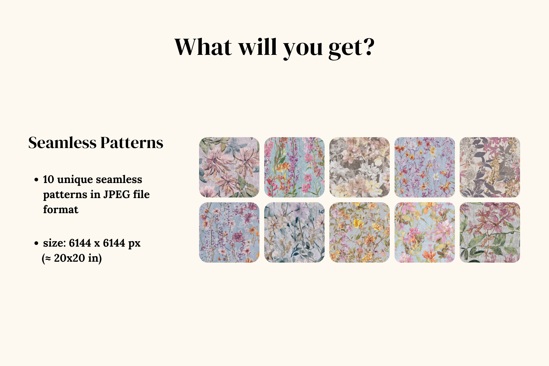 Lilac Haze Vintage Wildflowers: A curated collection of 10 original vintage wildflower seamless patterns. - image 2