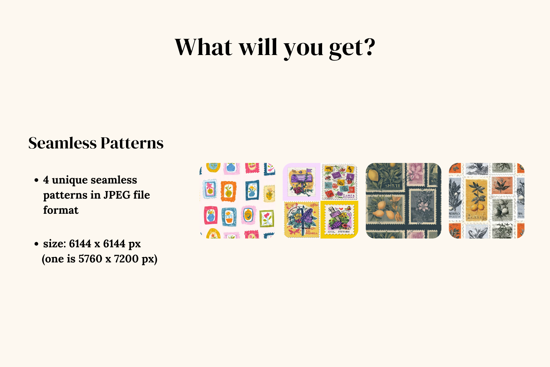 Airmail Postage Stamp Patterns: A curated collection of 4 original postage stamp seamless patterns. - image 2