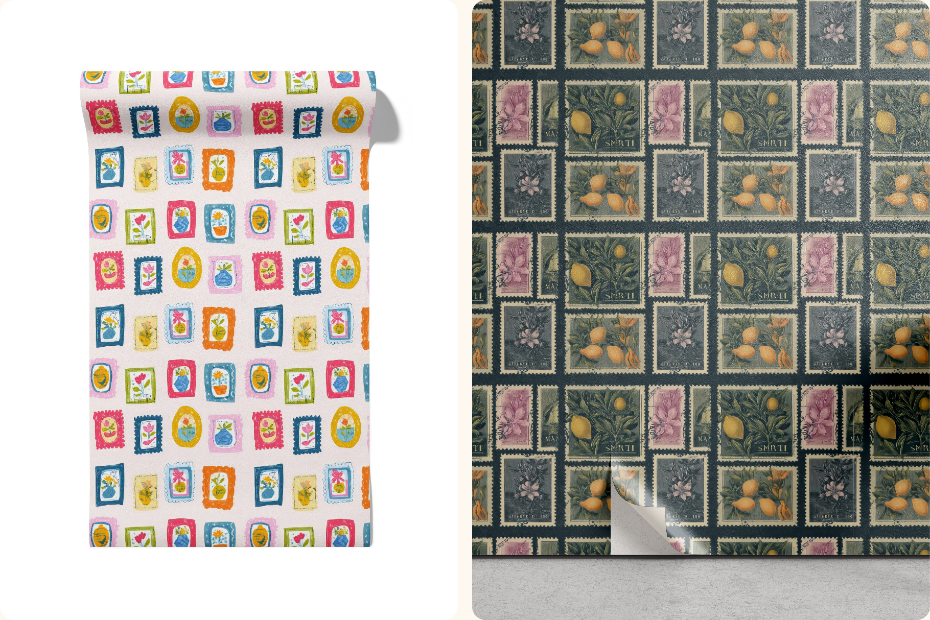 Airmail Postage Stamp Patterns: A curated collection of 4 original postage stamp seamless patterns. - image 8