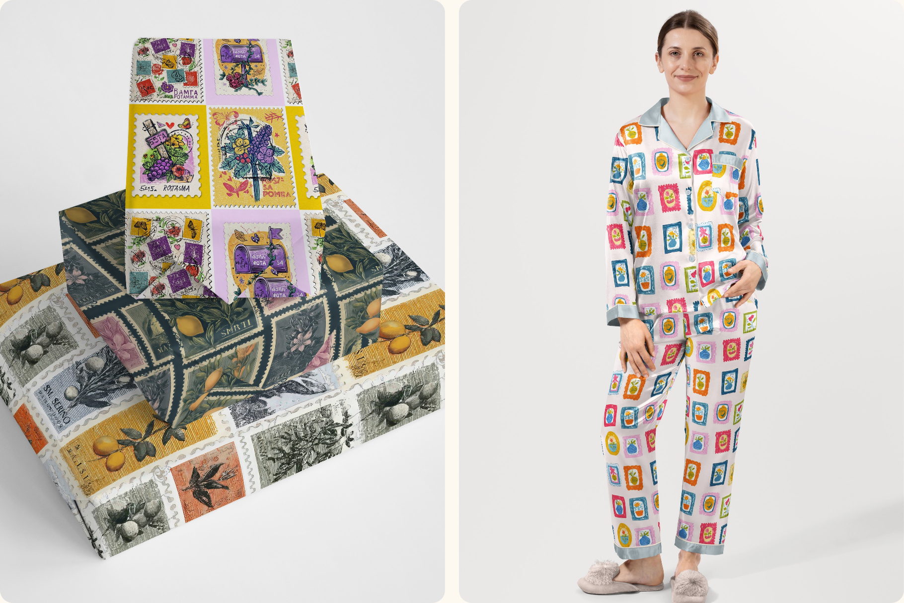Airmail Postage Stamp Patterns: A curated collection of 4 original postage stamp seamless patterns. - image 9
