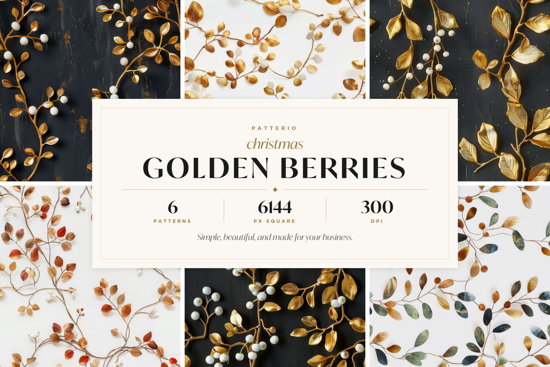Christmas Golden Berries Patterns
