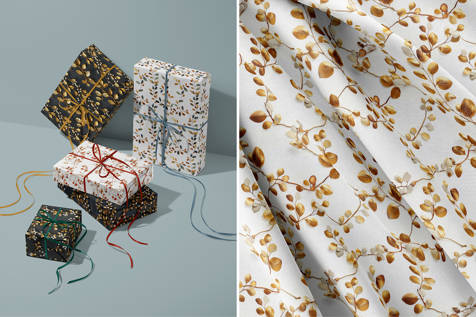 Christmas Golden Berries Patterns: A curated collection of 6 original Christmas golden berry seamless patterns. - image 6