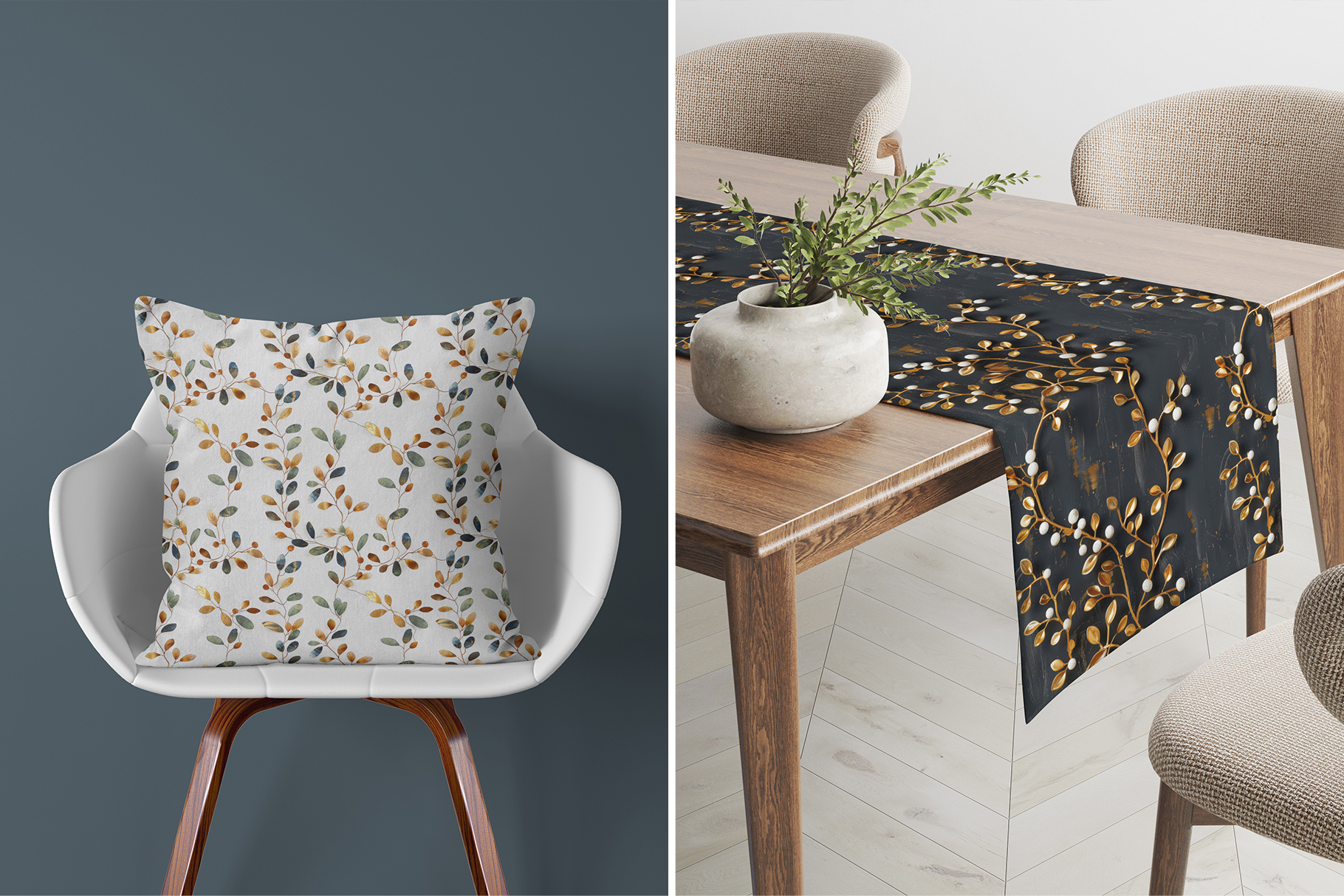 Christmas Golden Berries Patterns: A curated collection of 6 original Christmas golden berry seamless patterns. - image 8