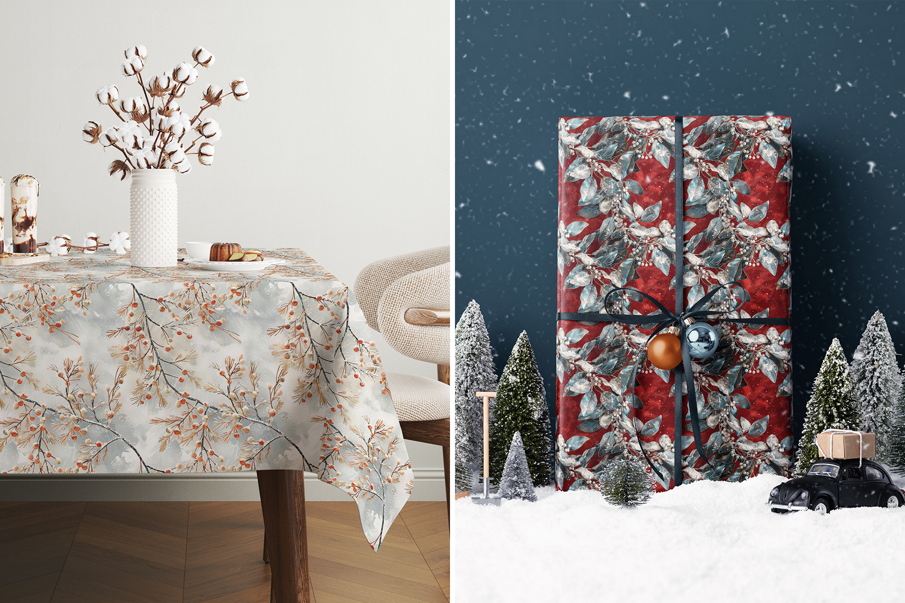 Christmas Branches Patterns: A curated collection of 8 original Christmas branch seamless patterns. - image 10