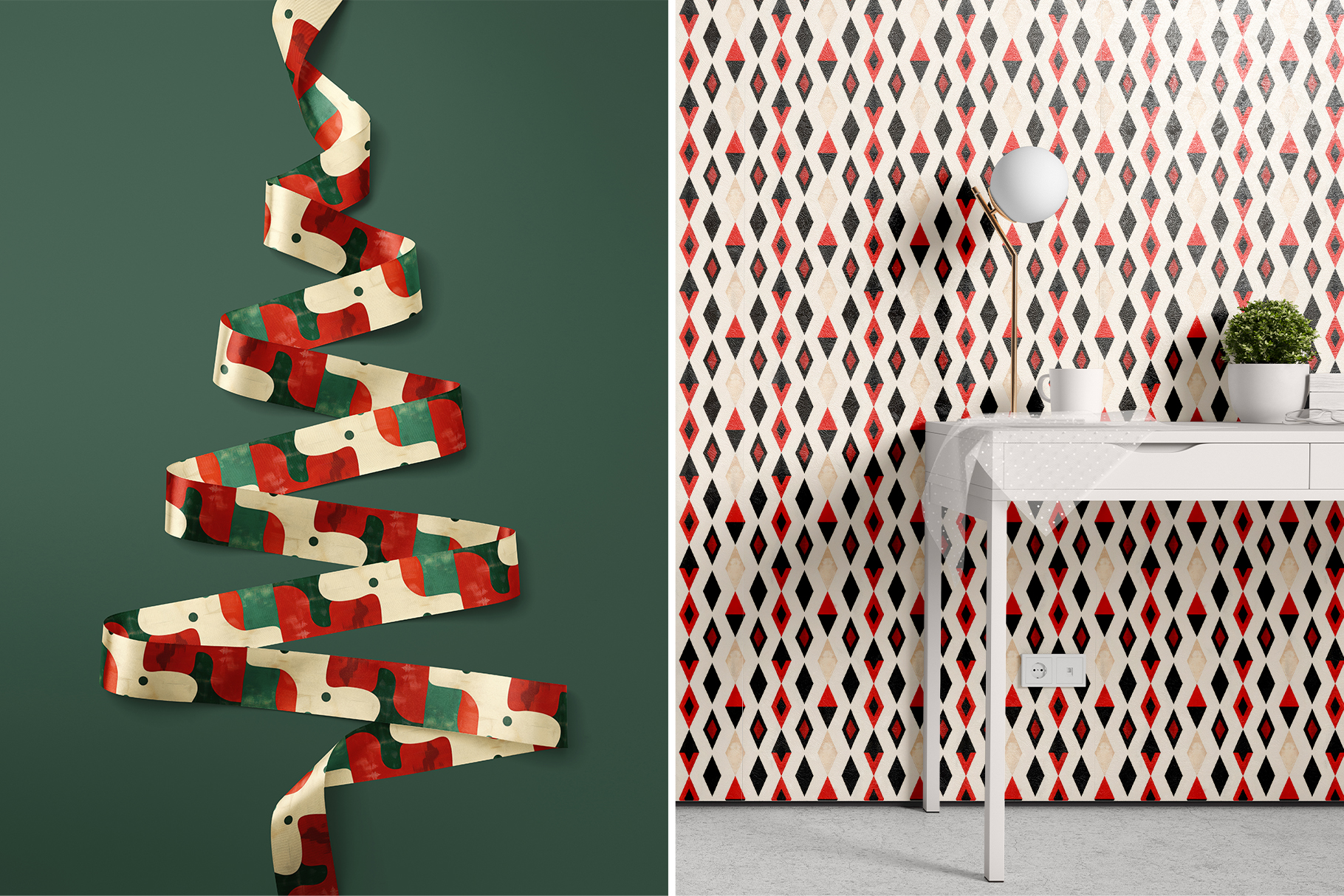 Christmas Abstract Patterns, part 1: A curated collection of 14 original Christmas geometric seamless patterns. - image 5