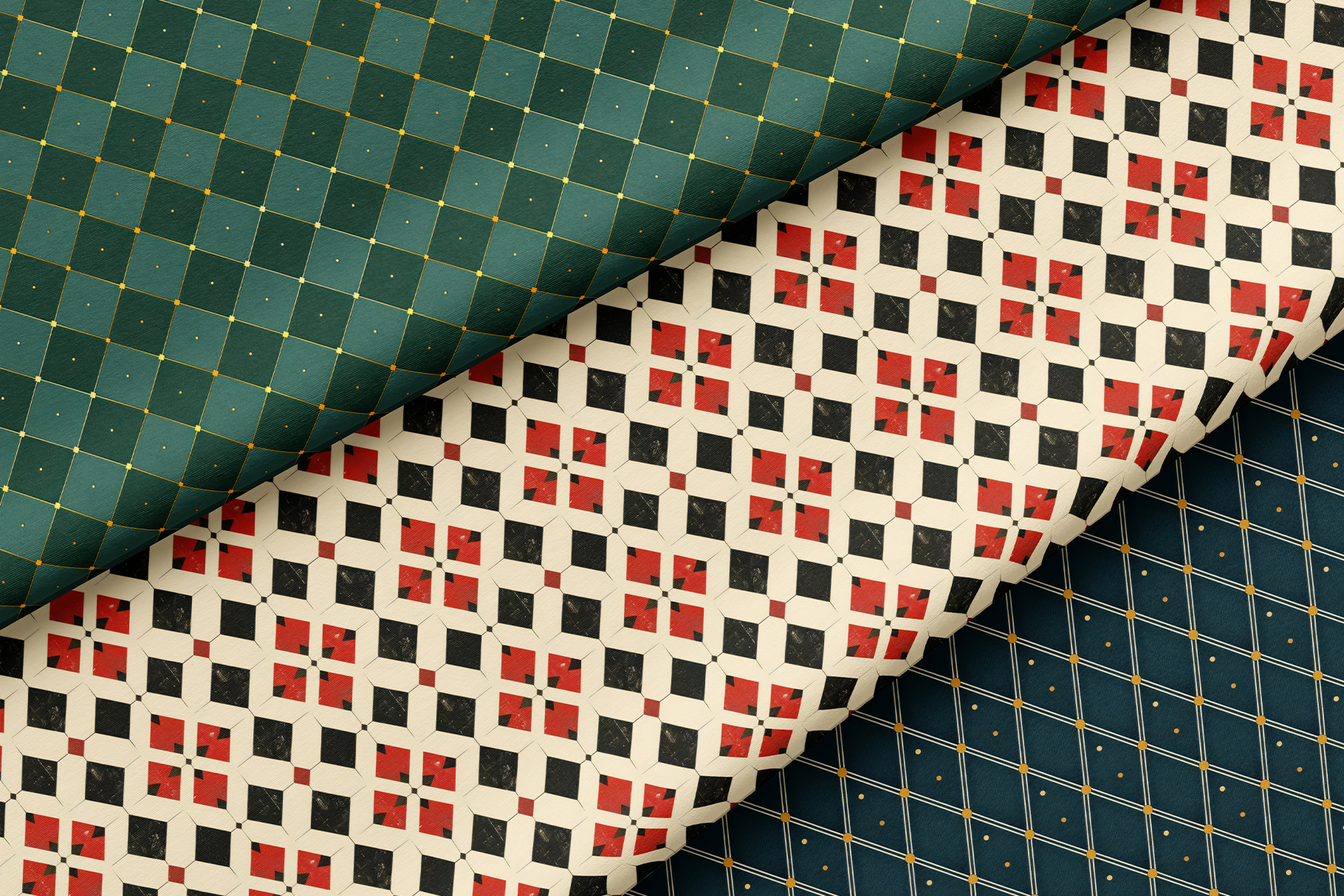 Christmas Abstract Patterns, part 1: A curated collection of 14 original Christmas geometric seamless patterns. - image 6