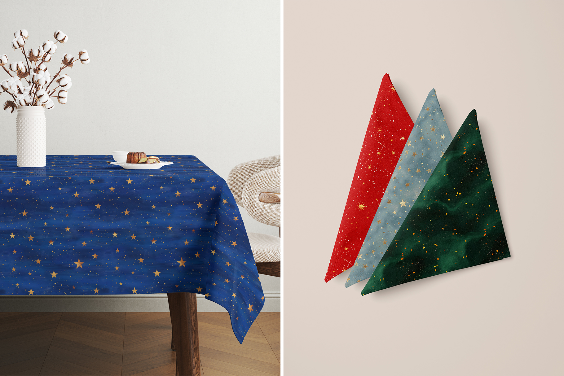 Christmas Abstract Patterns, part 2: A curated collection of 8 original Christmas stars and dots seamless patterns. - image 10