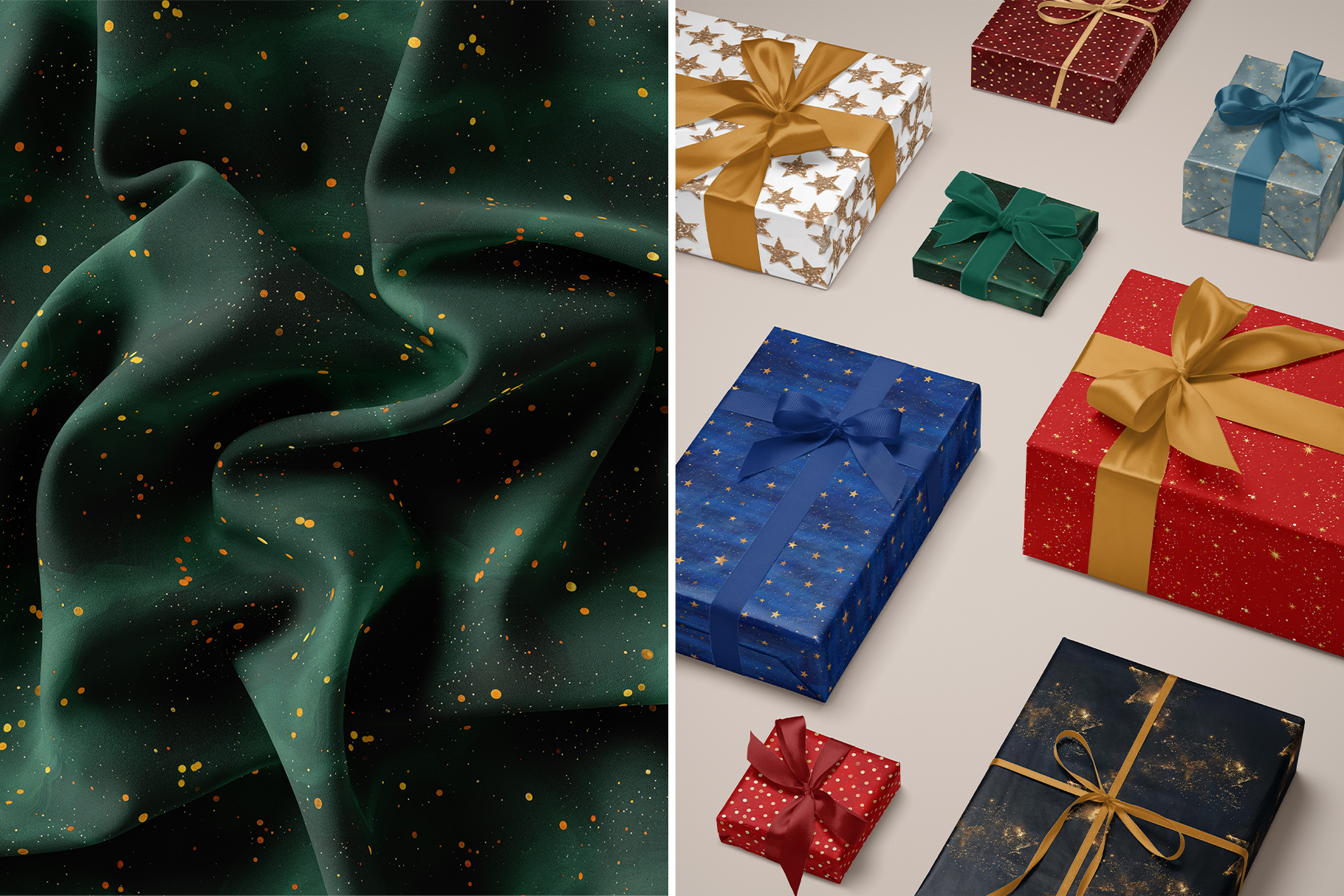 Christmas Abstract Patterns, part 2: A curated collection of 8 original Christmas stars and dots seamless patterns. - image 6