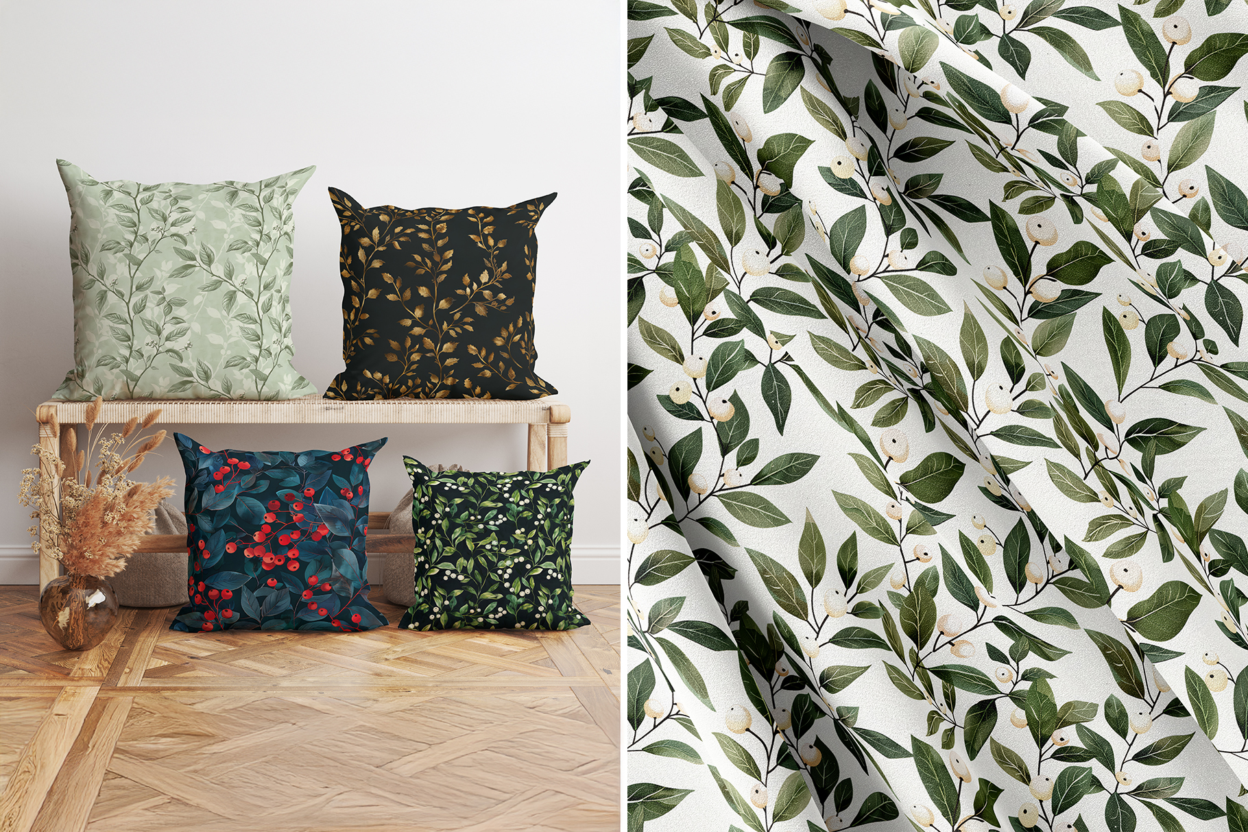 Winter Botanical Patterns: A curated collection of 12 original winter botanical seamless patterns. - image 10