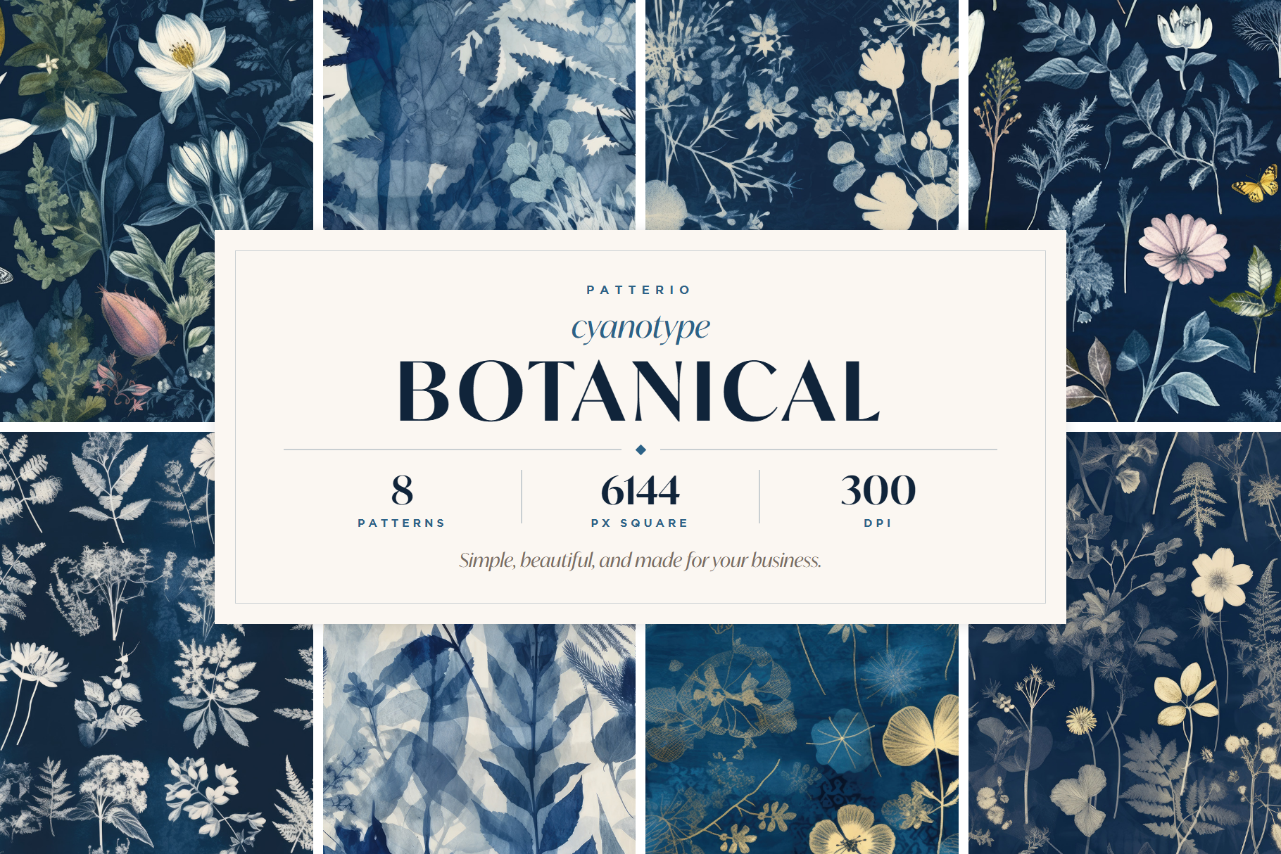 Cyanotype Botanical Patterns