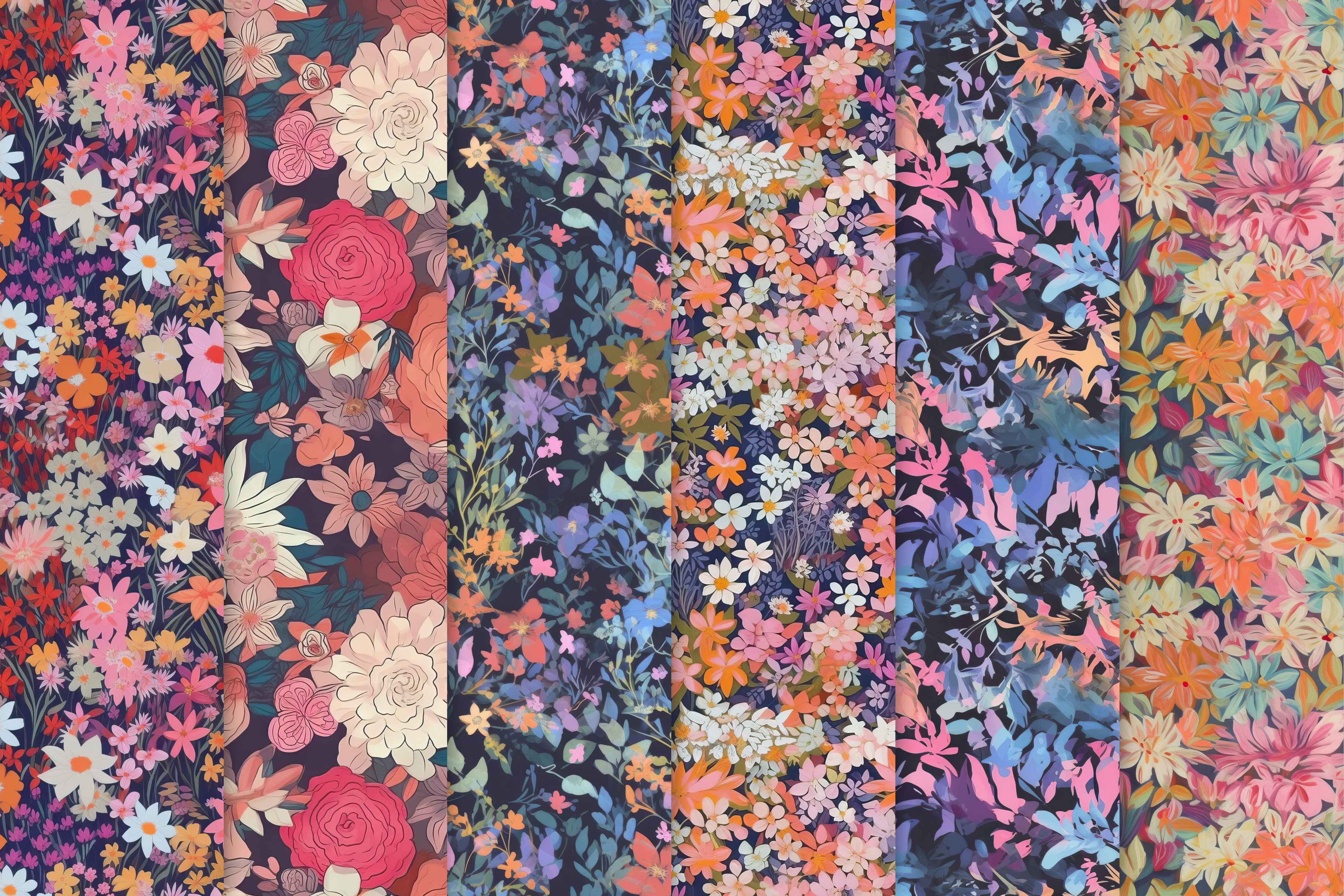 Ditsy Florals Patterns: A curated collection of 6 original ditsy floral seamless patterns. - image 6