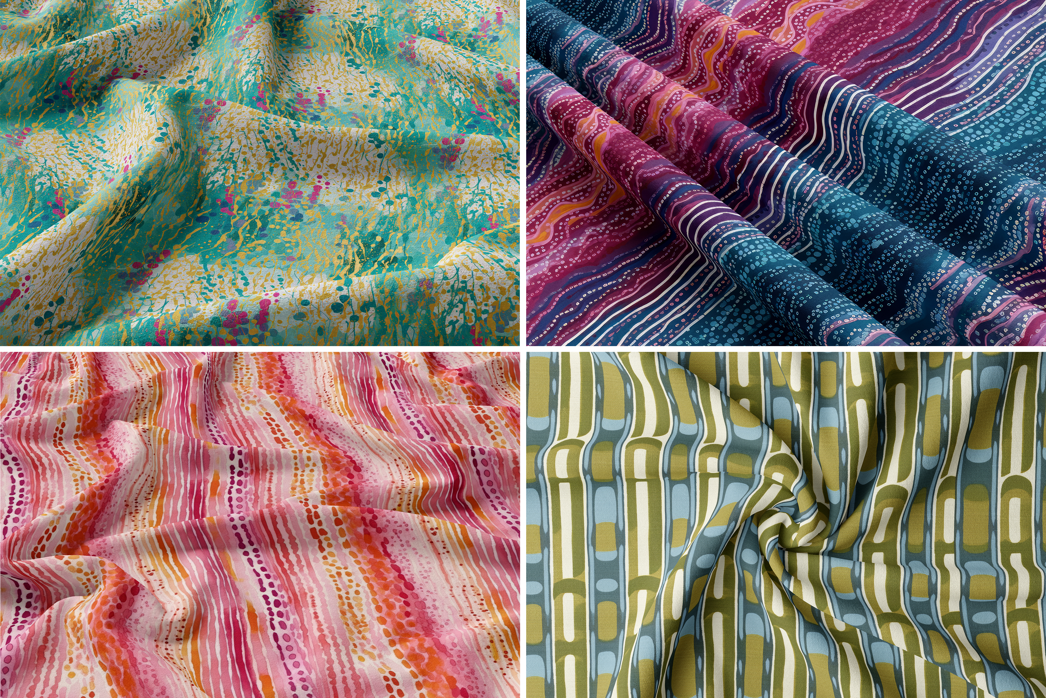 Abstract Patterns, part 2: A curated collection of 12 original abstract painted seamless patterns. - image 10