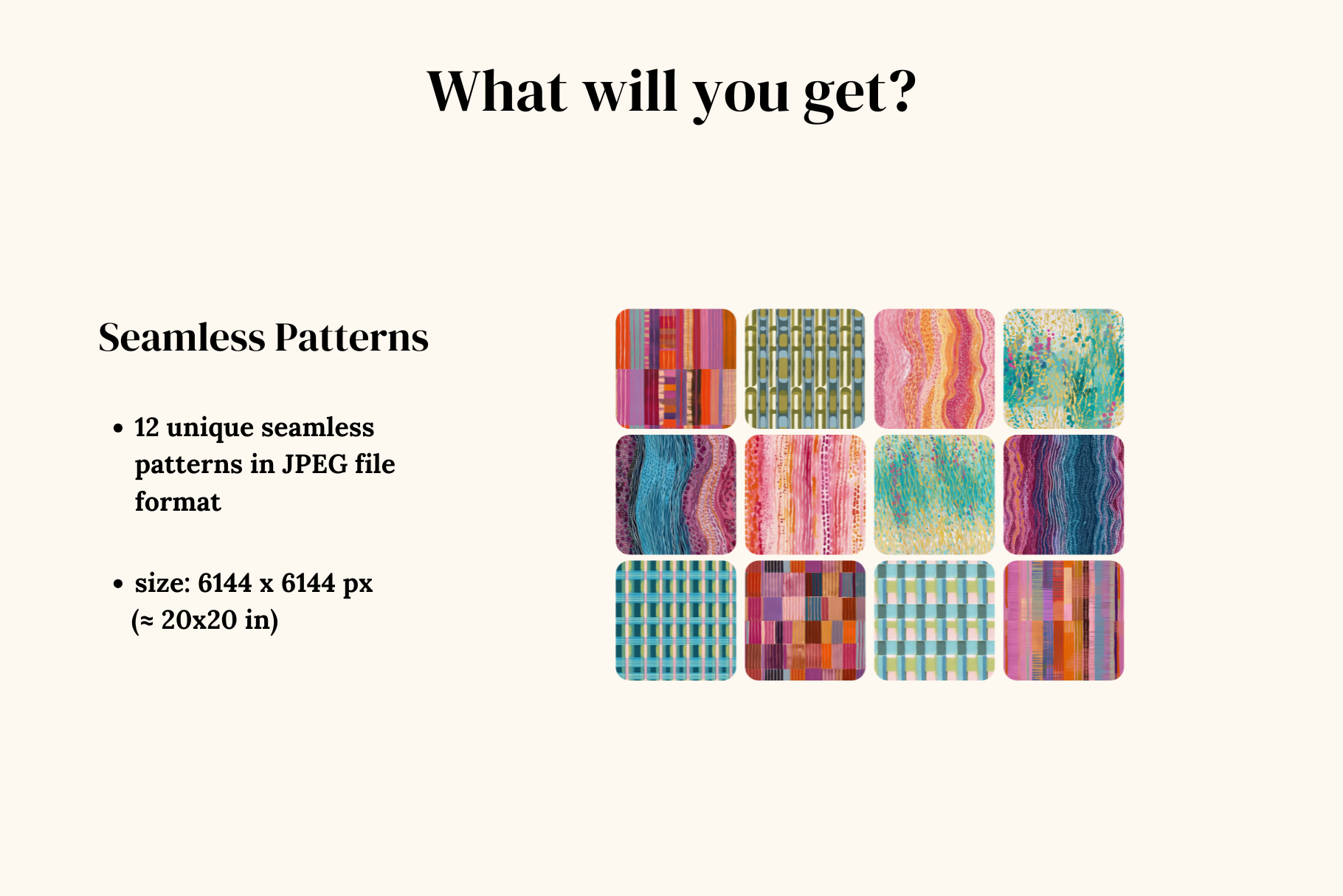 Abstract Patterns, part 2: A curated collection of 12 original abstract painted seamless patterns. - image 2