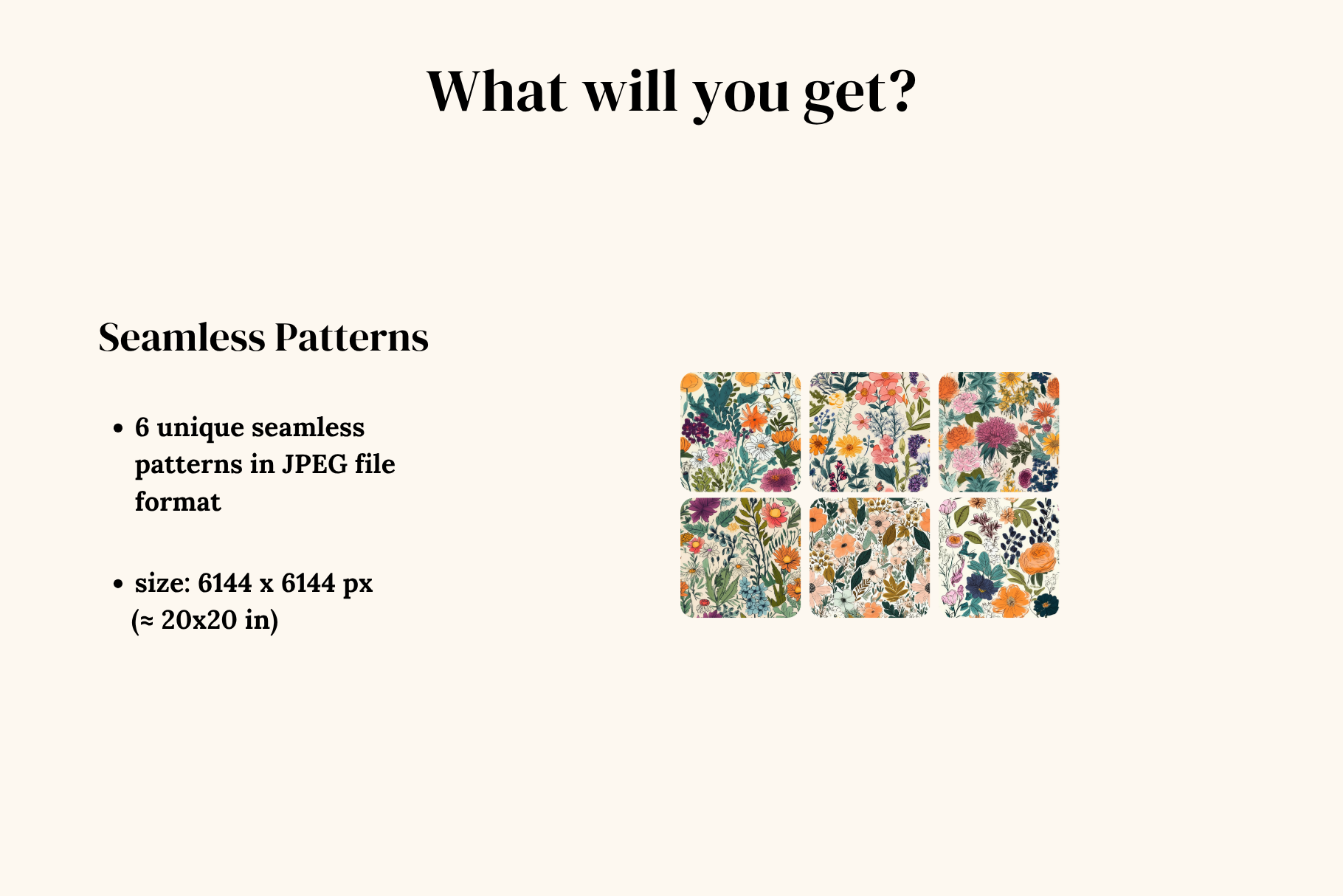Summer Floral Patterns: A curated collection of 6 original summer floral seamless patterns. - image 2
