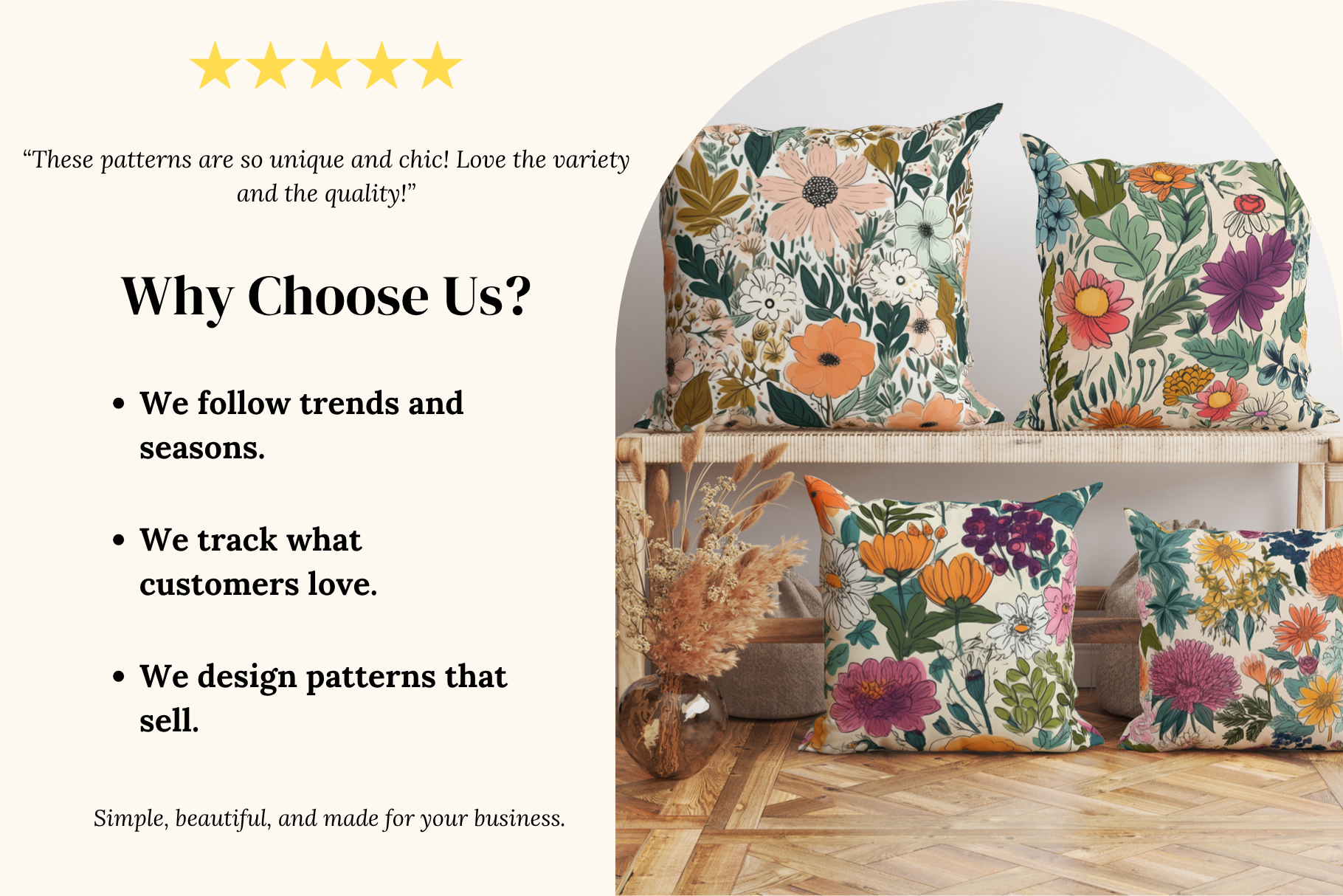 Summer Floral Patterns: A curated collection of 6 original summer floral seamless patterns. - image 3