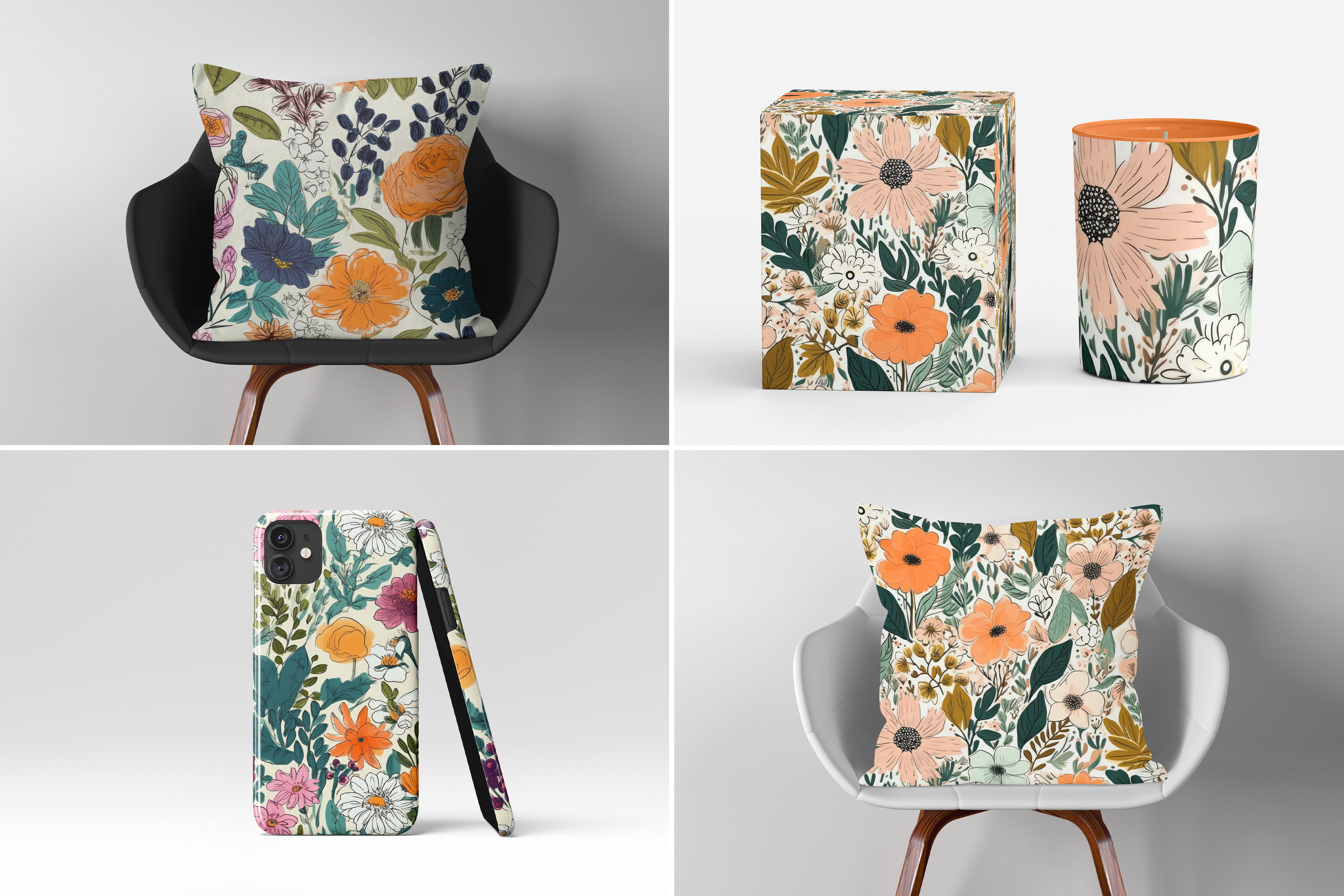 Summer Floral Patterns: A curated collection of 6 original summer floral seamless patterns. - image 5