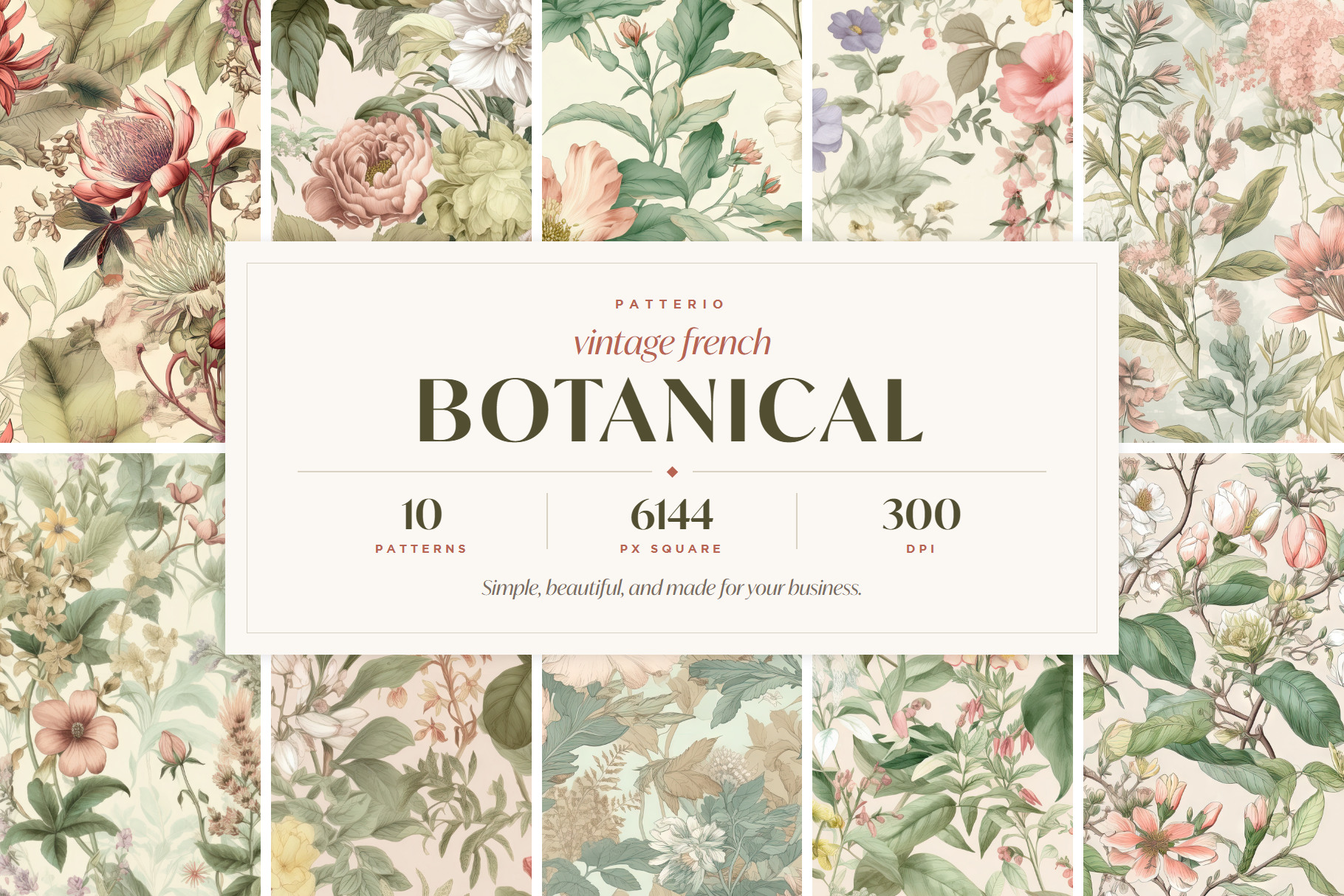 Vintage French Botanical Patterns