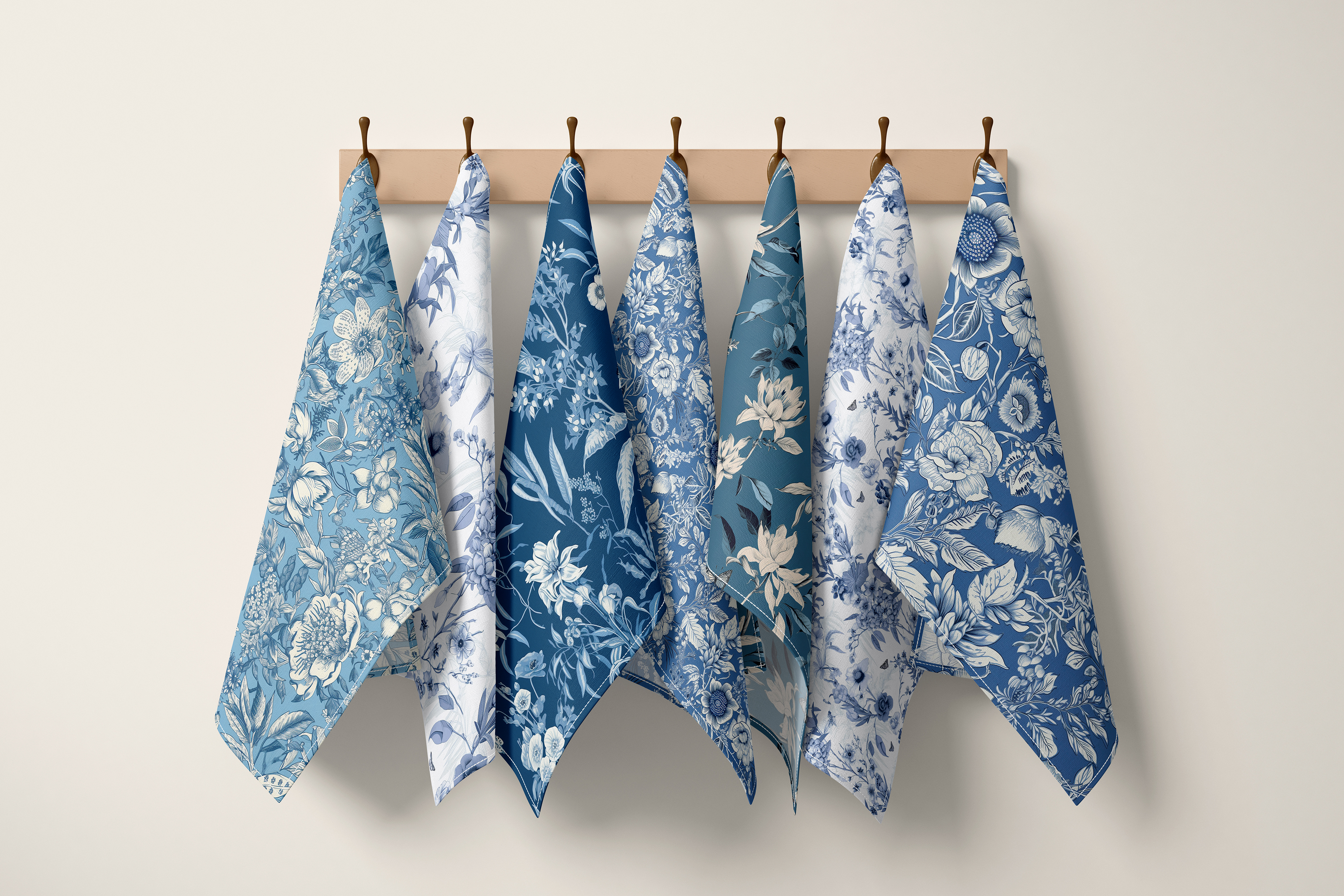 Chinoiserie Blue Botanical Patterns: A curated collection of 5 original chinoiserie blue botanical seamless patterns. - image 10