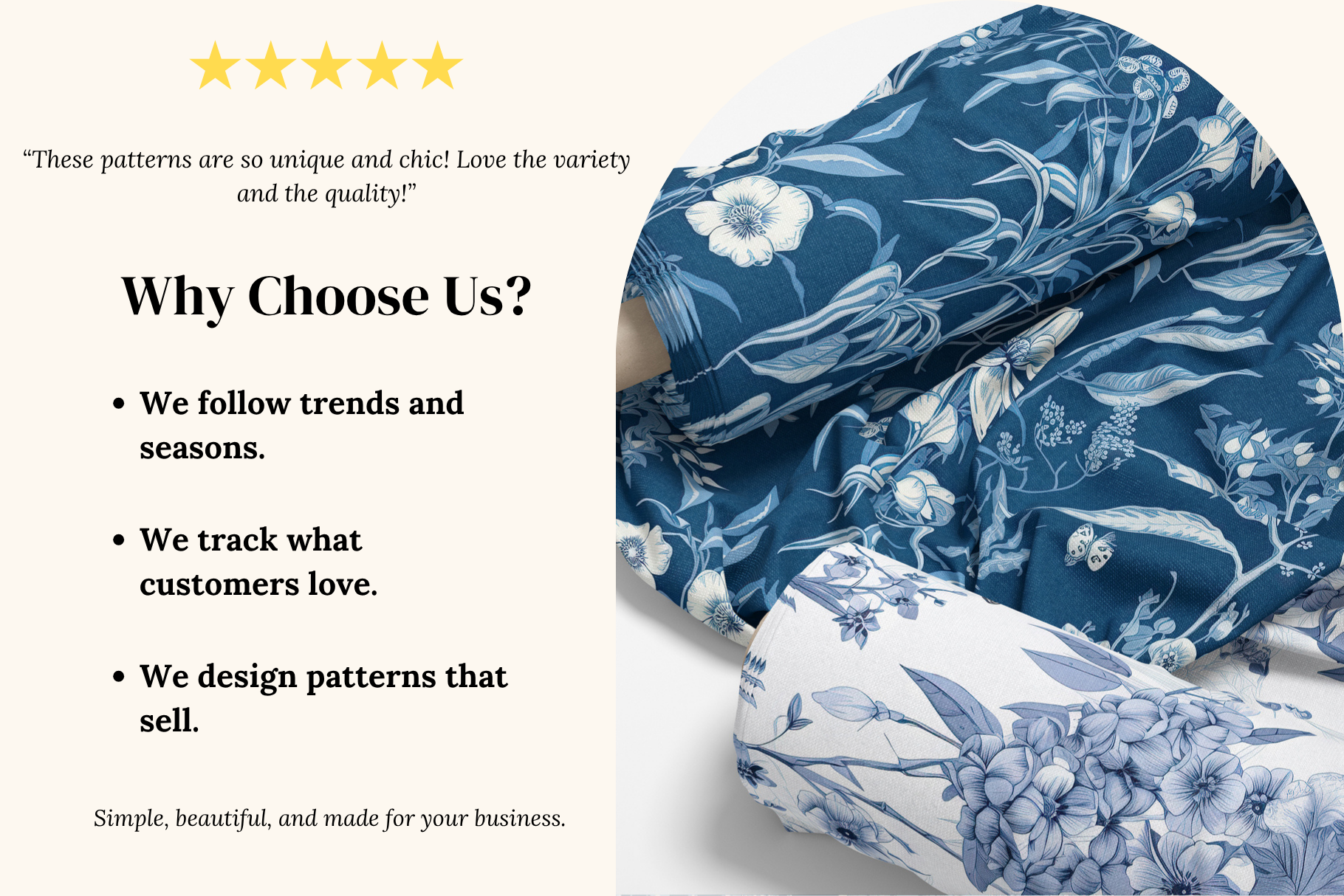 Chinoiserie Blue Botanical Patterns: A curated collection of 5 original chinoiserie blue botanical seamless patterns. - image 3