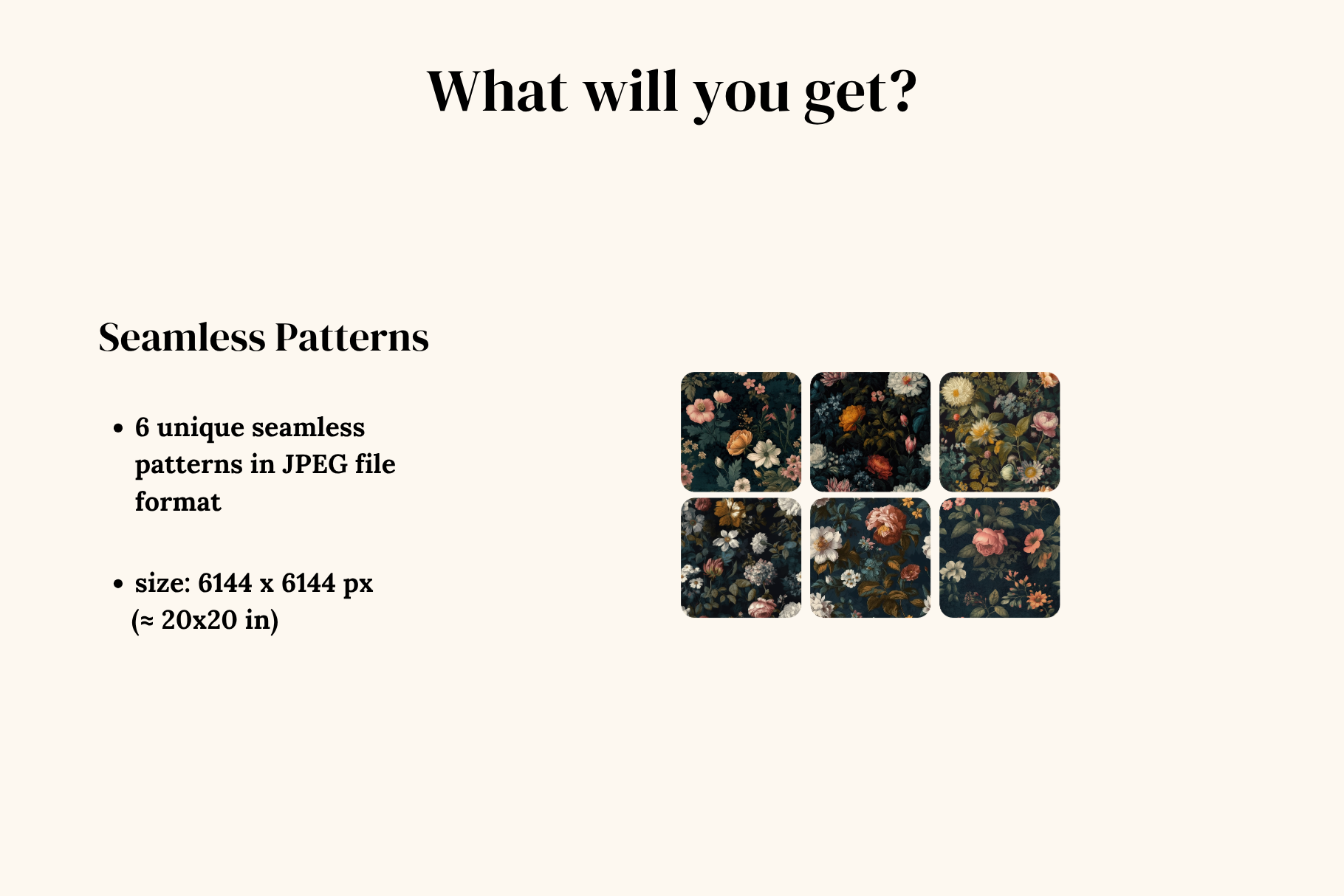 Dutch Dark Floral Patterns: A curated collection of 6 original dutch dark floral seamless patterns. - image 2