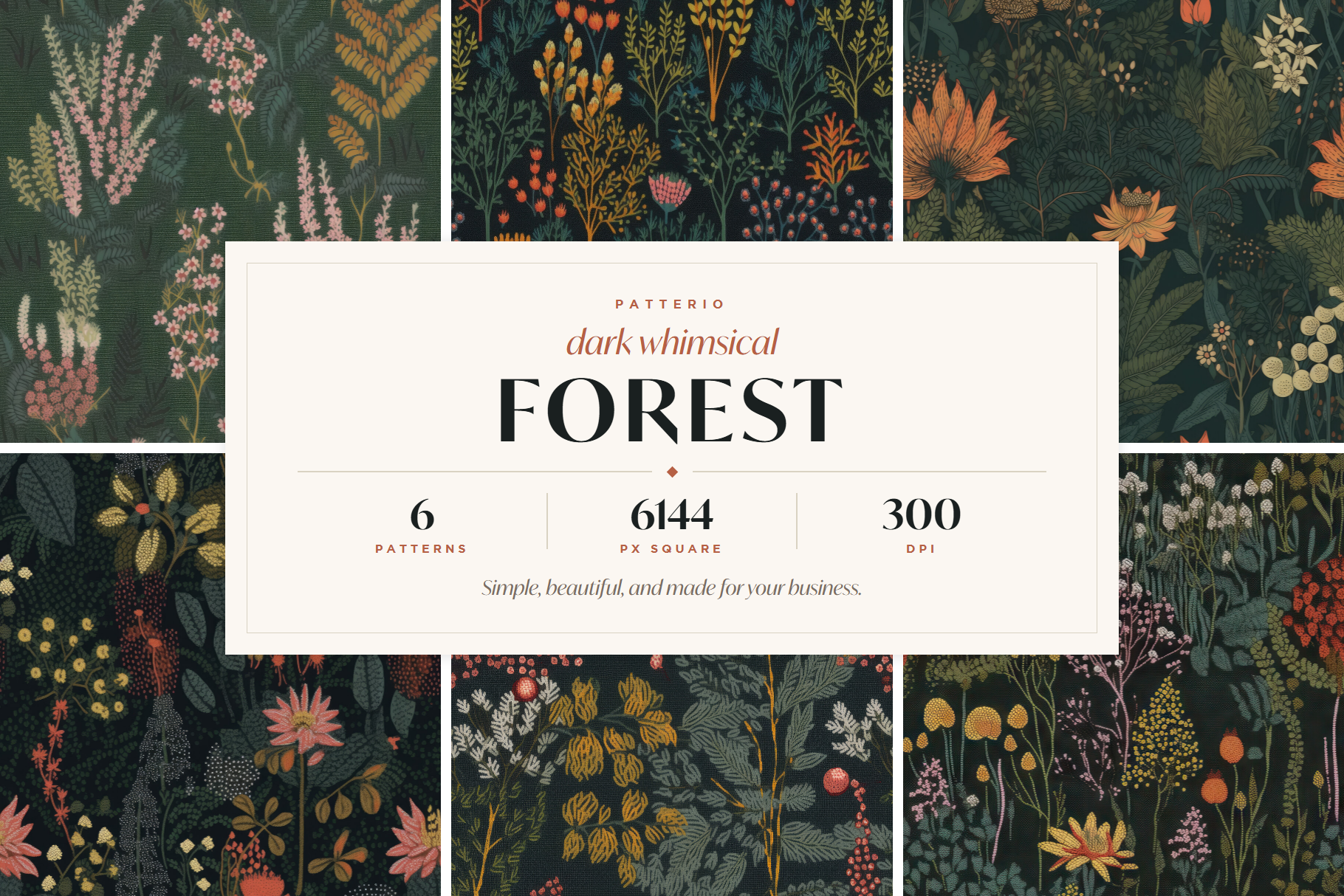 Dark Whimsical Forest Patterns