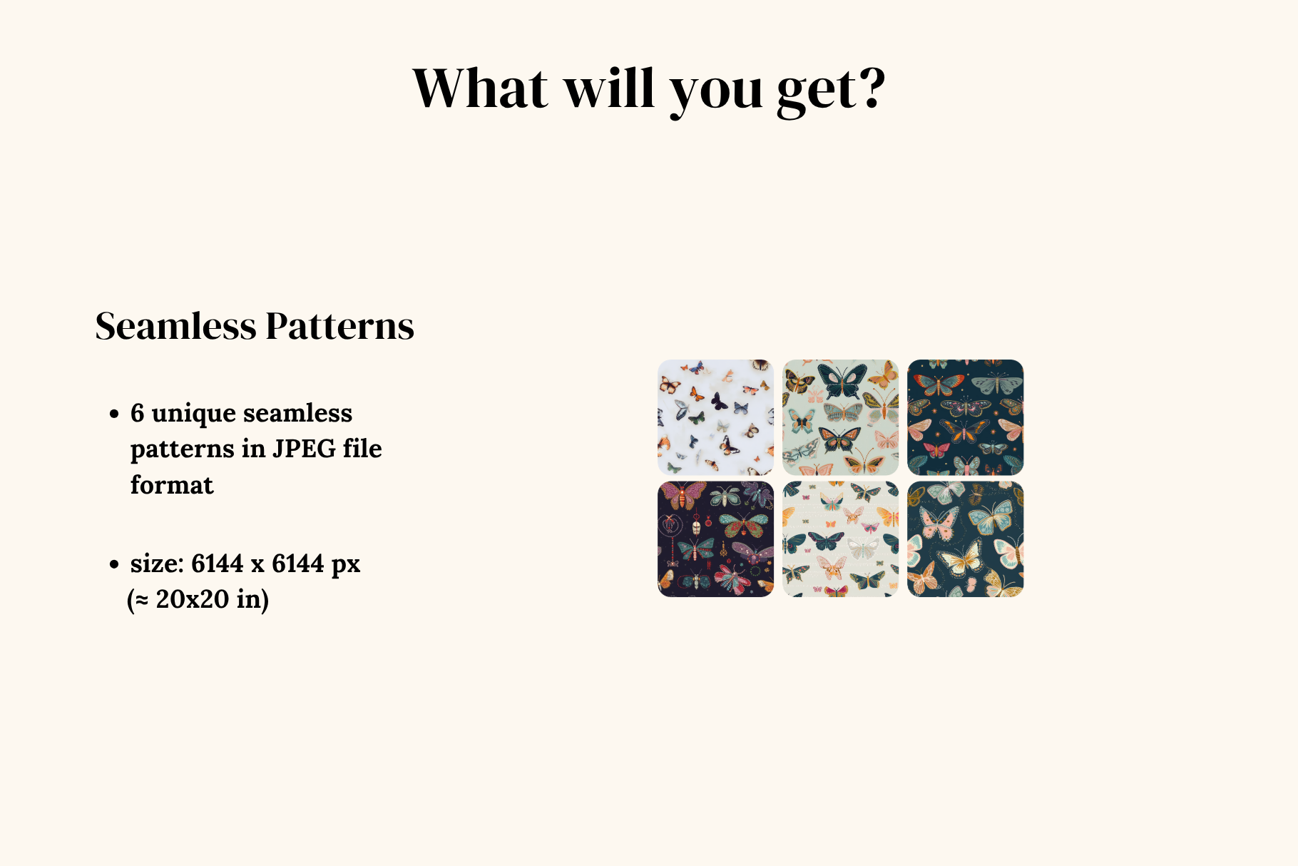 Butterfly Patterns: A curated collection of 6 original butterfly seamless patterns. - image 2