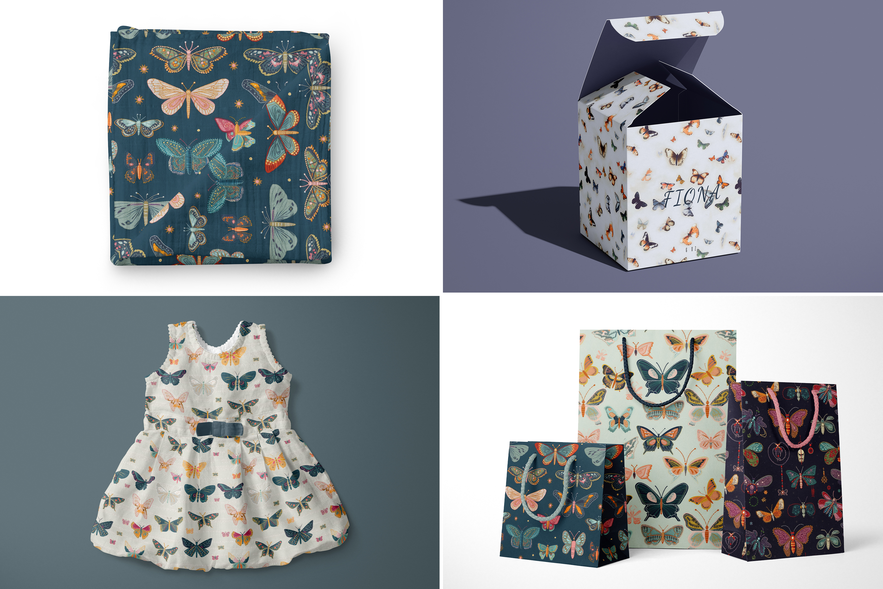 Butterfly Patterns: A curated collection of 6 original butterfly seamless patterns. - image 8