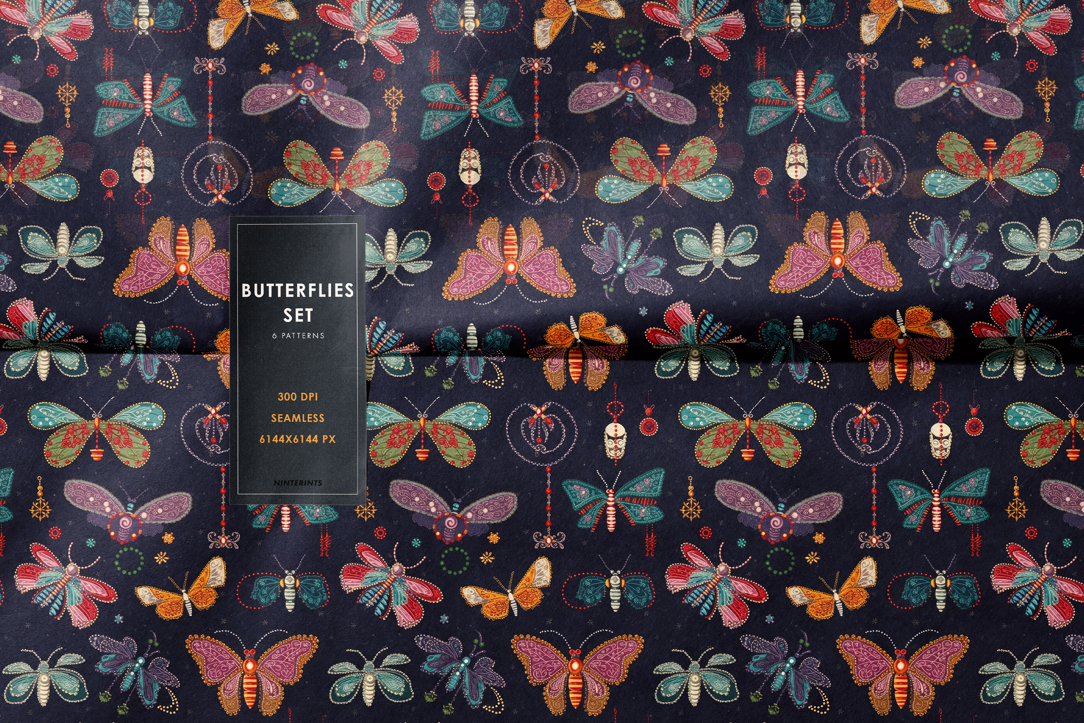 Butterfly Patterns: A curated collection of 6 original butterfly seamless patterns. - image 9