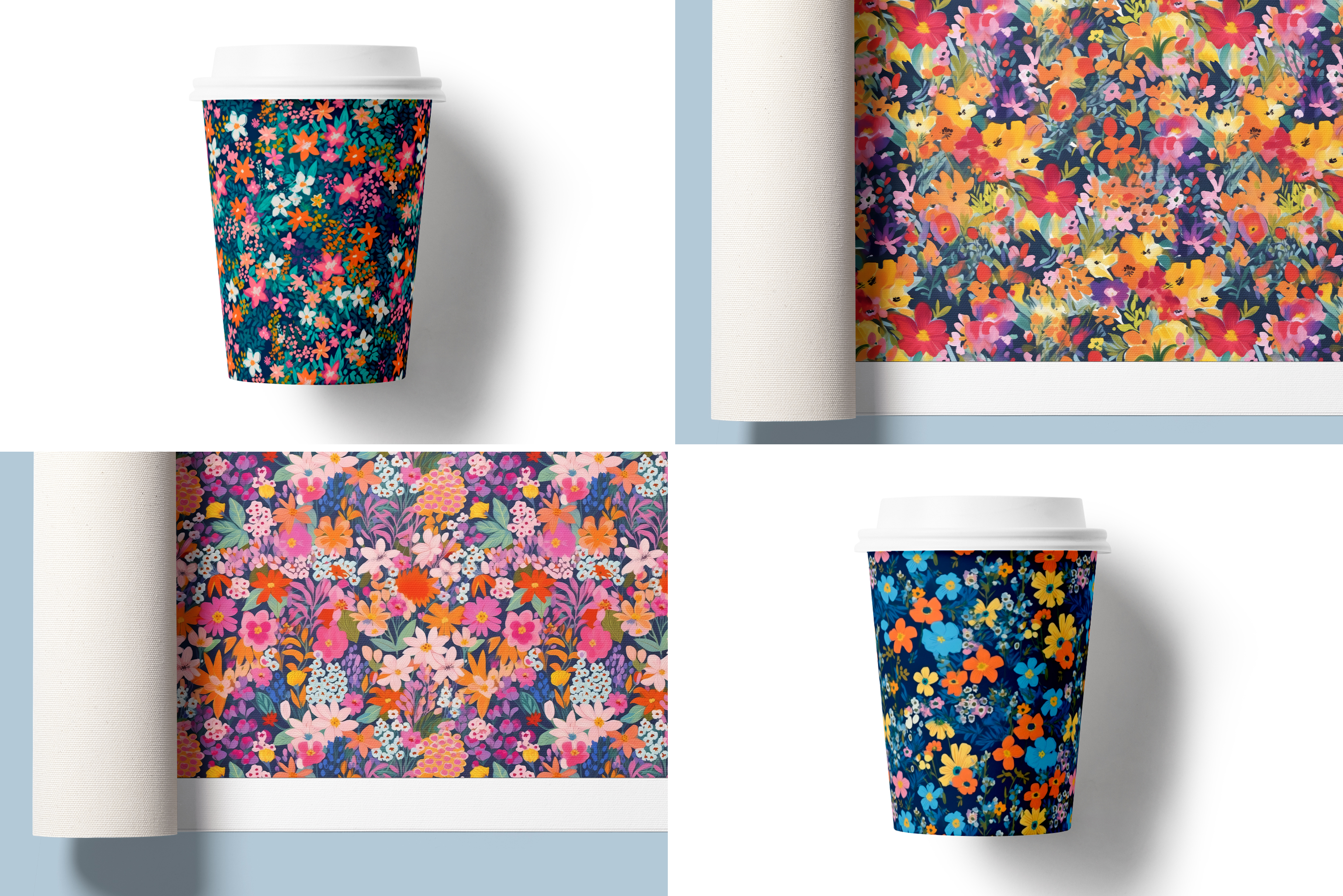 Whimsical Ditsy Floral Patterns: A curated collection of 6 original whimsical ditsy floral seamless patterns. - image 8