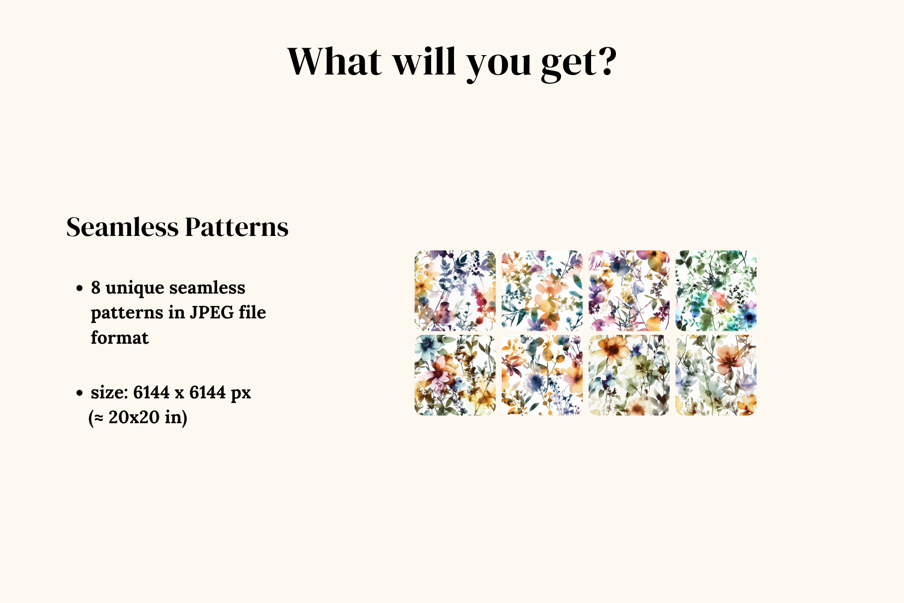 Ink Floral Patterns: A curated collection of 8 original ink floral seamless patterns. - image 2