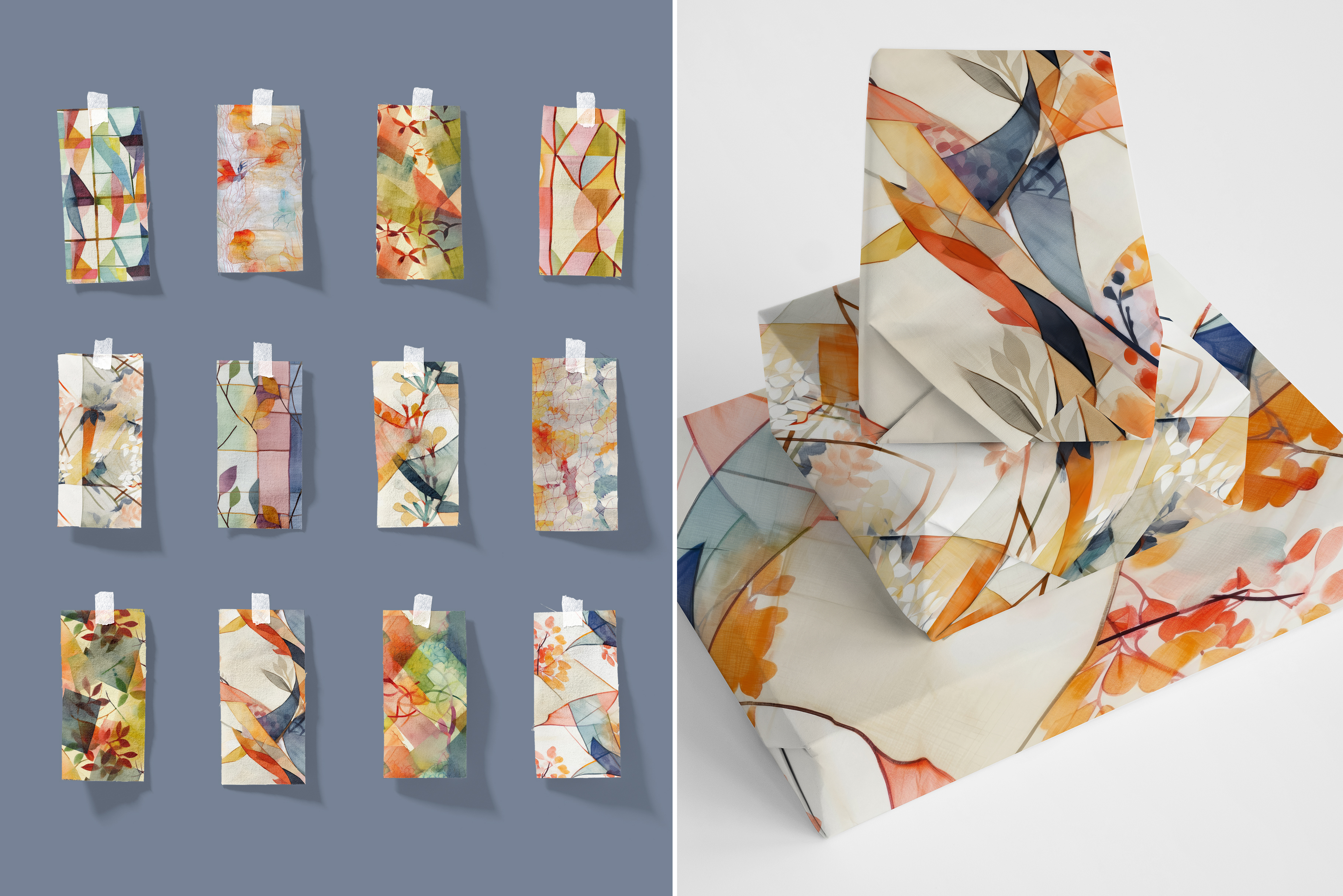Korean Abstract Botanical Patterns: A curated collection of 12 original korean abstract botanical seamless patterns. - image 10