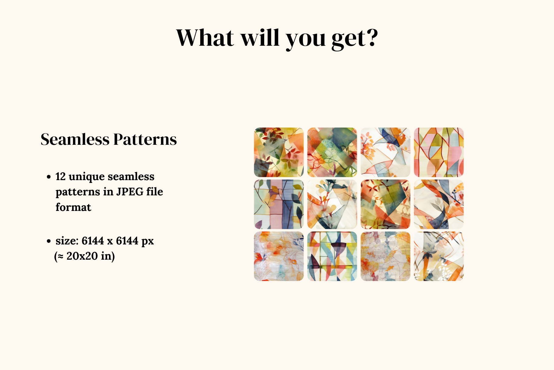 Korean Abstract Botanical Patterns: A curated collection of 12 original korean abstract botanical seamless patterns. - image 2