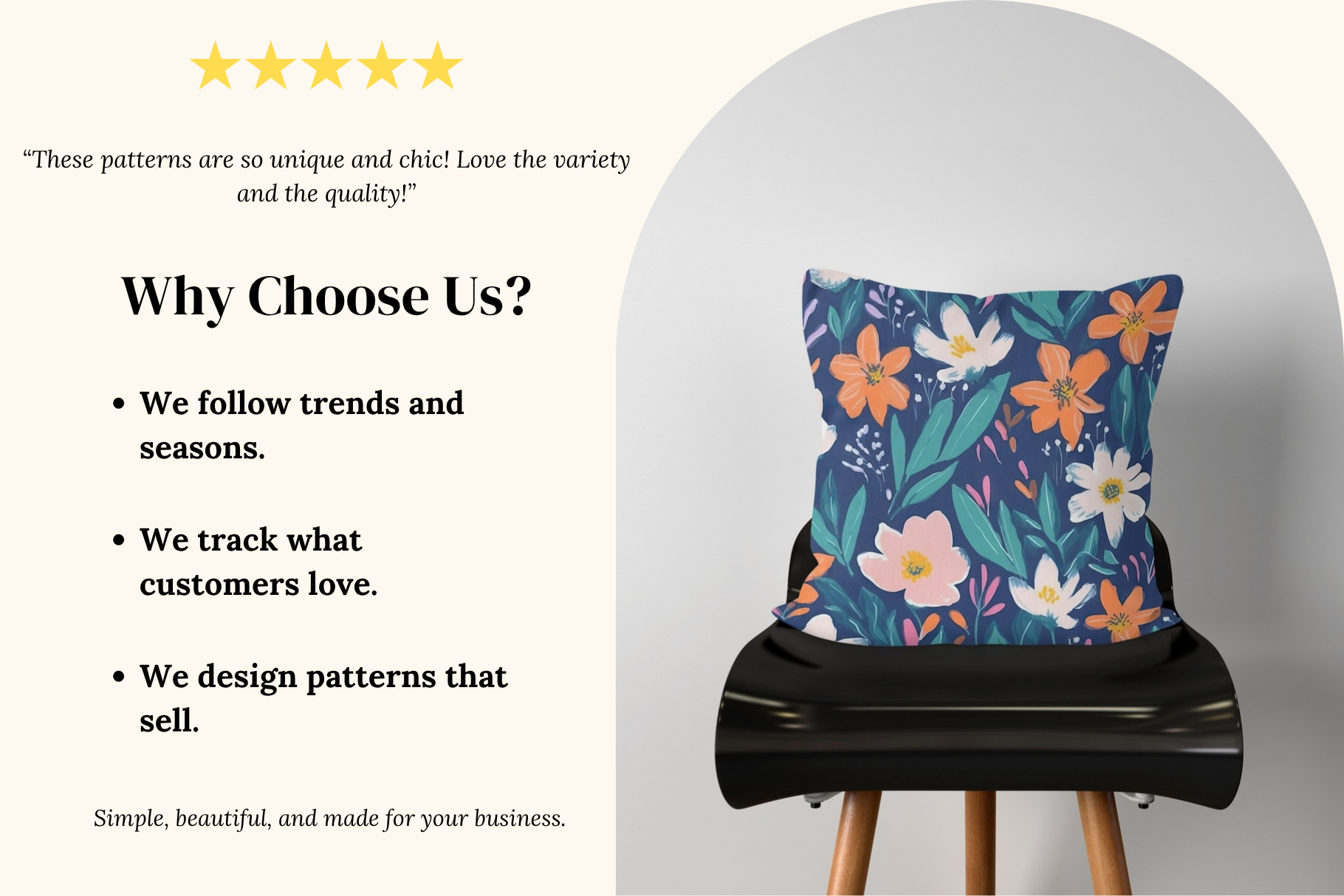 Navy Summer Flowers Patterns: A curated collection of 6 original navy summer floral seamless patterns. - image 3