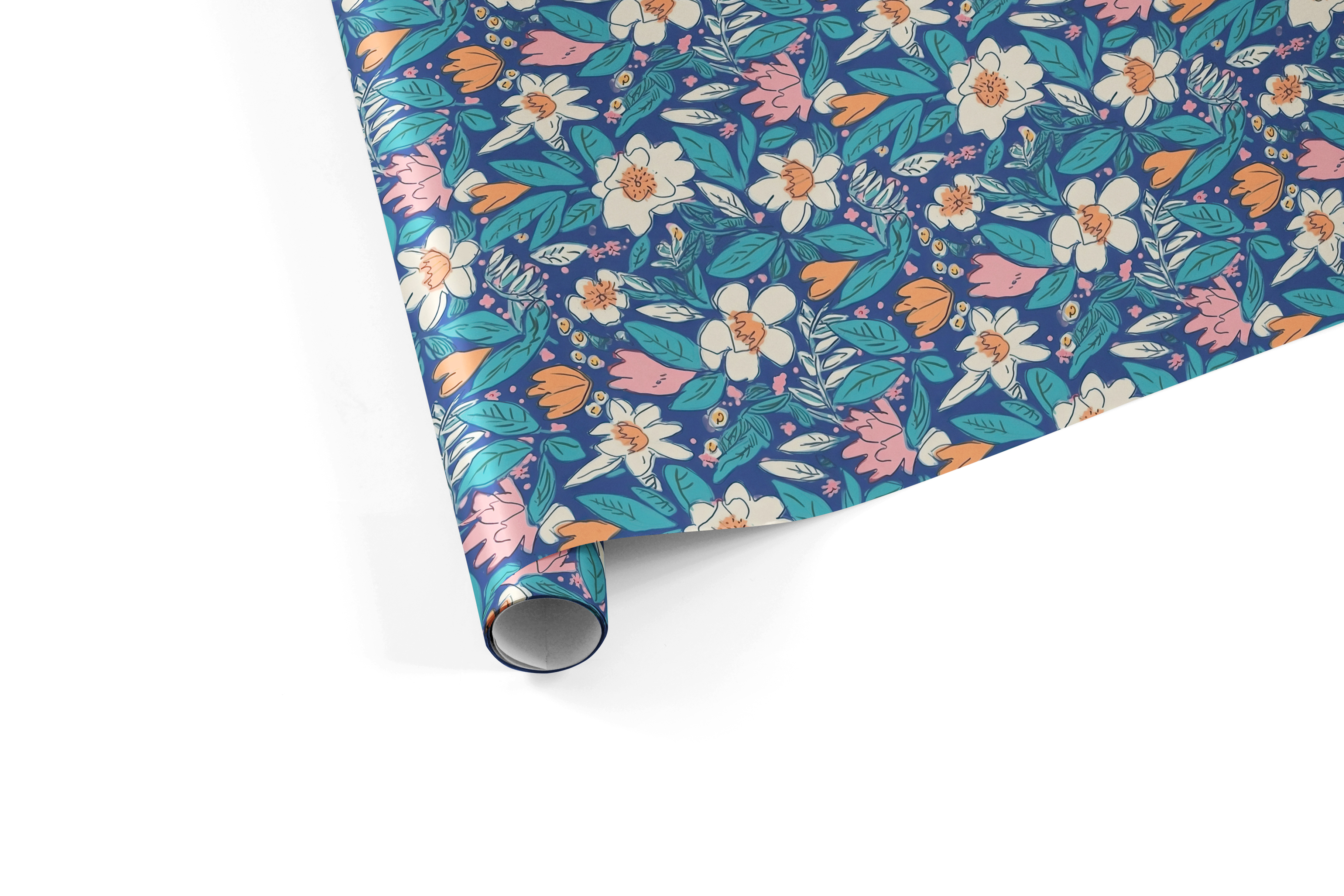 Navy Summer Flowers Patterns: A curated collection of 6 original navy summer floral seamless patterns. - image 9