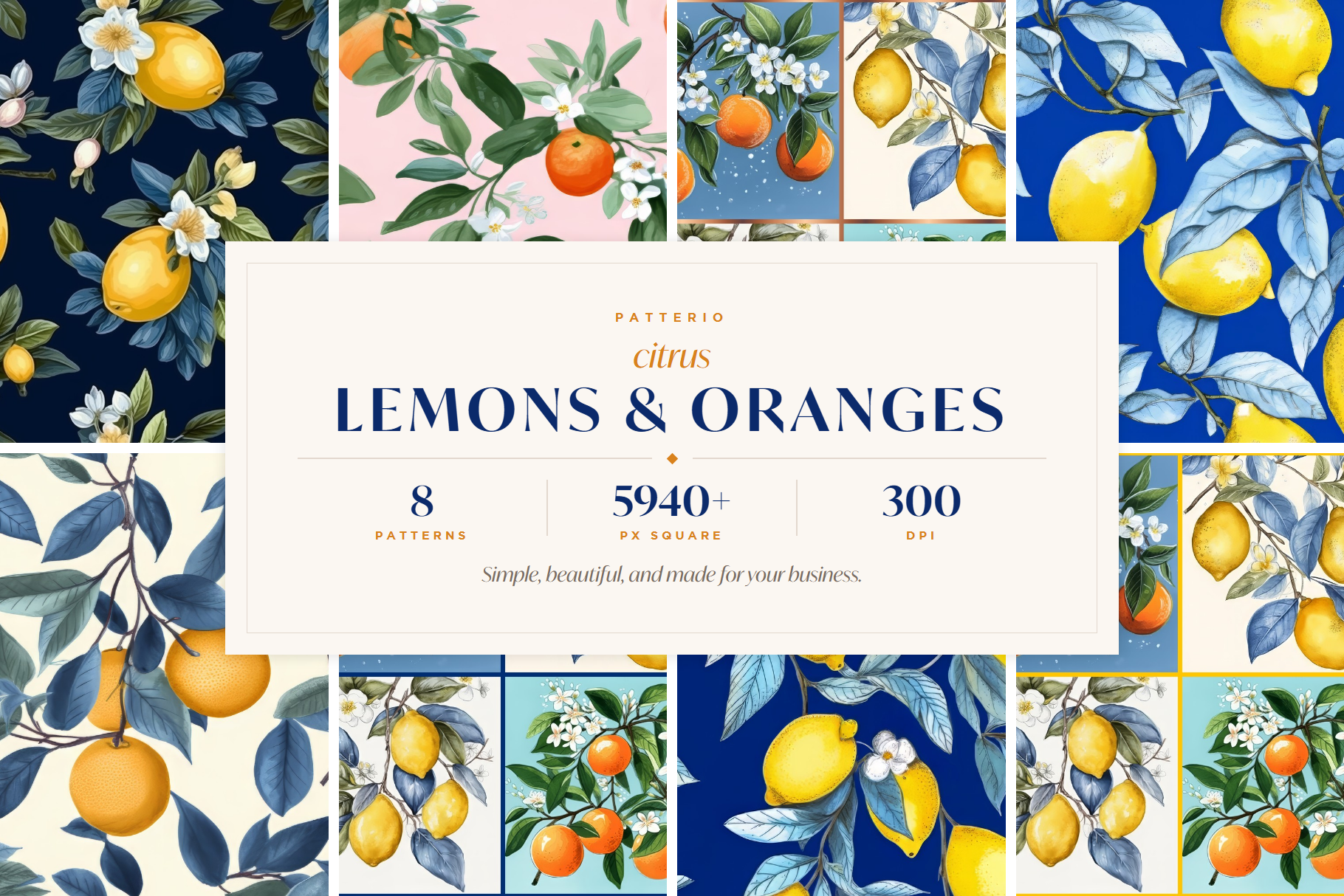 Lemons and Oranges Patterns