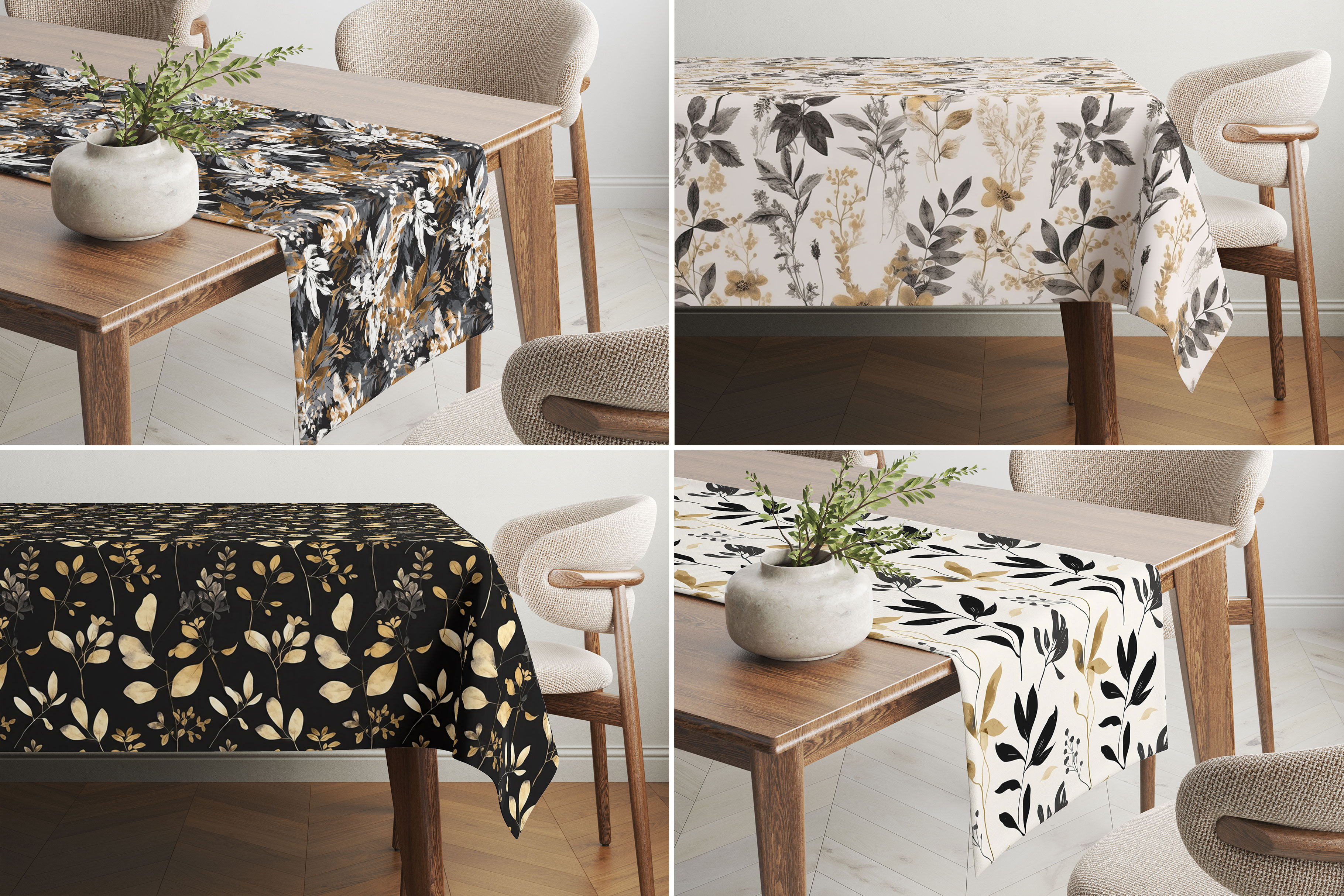 Black and Gold Botanical Patterns: A curated collection of 16 original black and gold botanical seamless patterns. - image 6
