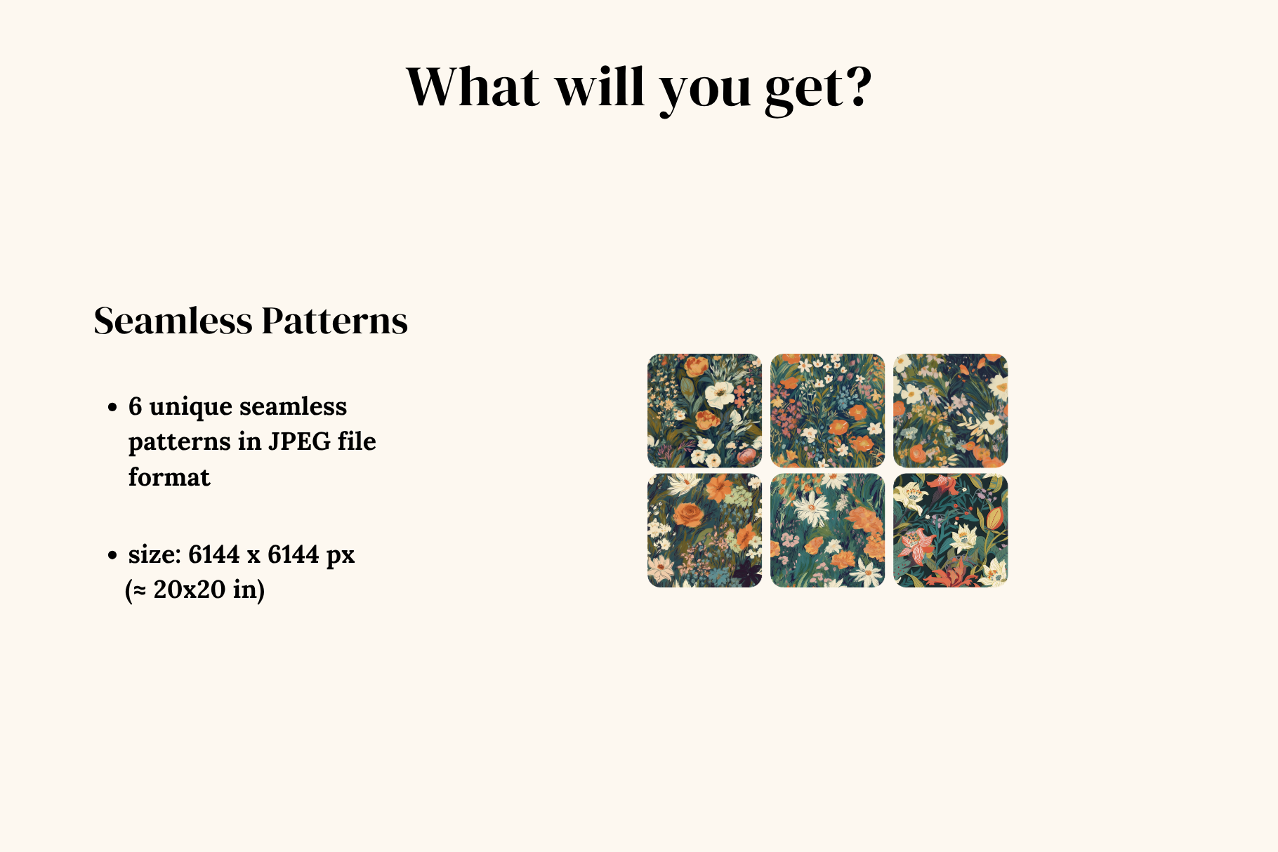 Painterly Teal Wildflower Patterns: A curated collection of 6 original painterly teal wildflower seamless patterns. - image 2