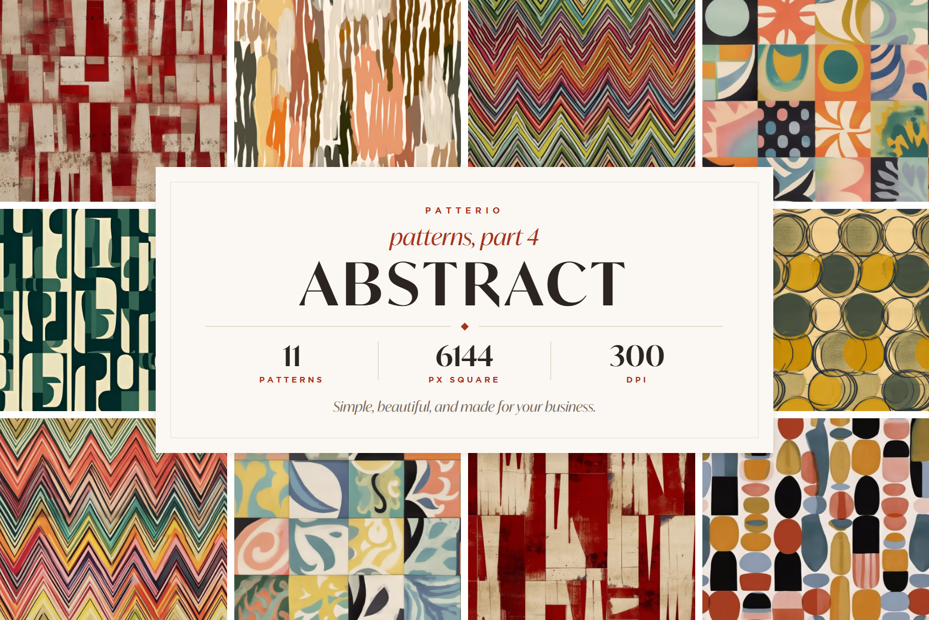 Abstract Patterns, part 4: A curated collection of 11 original abstract seamless patterns. - image 1