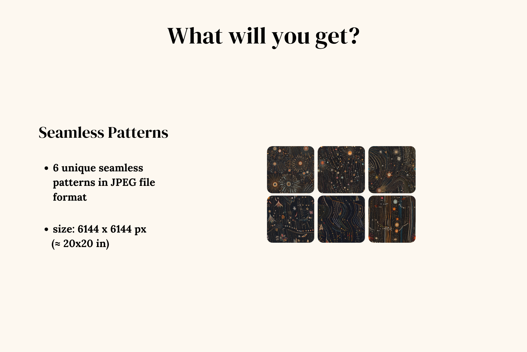 Celestial Beaded Patterns: A curated collection of 6 original beaded celestial seamless patterns. - image 2