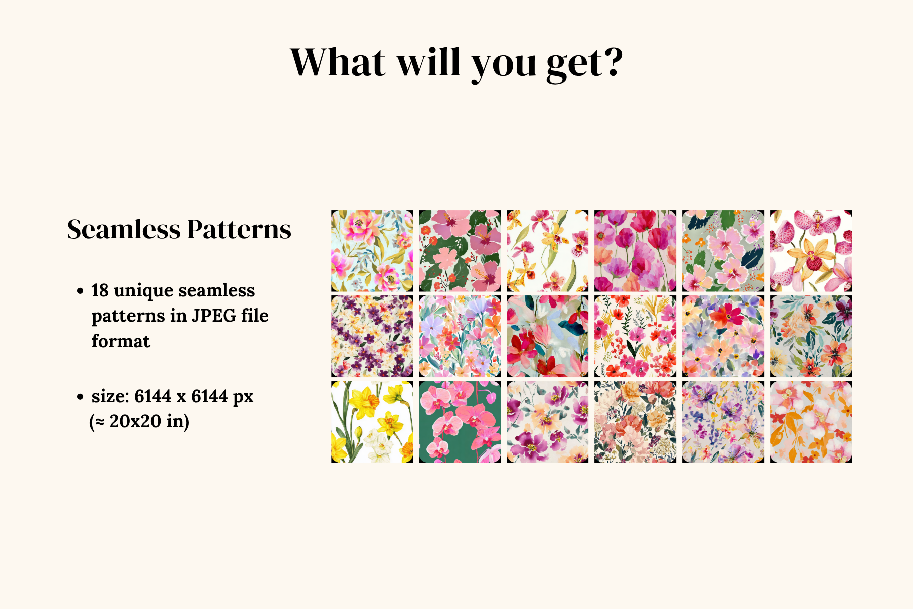 Maximalist Floral Patterns: A curated collection of 18 original maximalist floral seamless patterns. - image 2