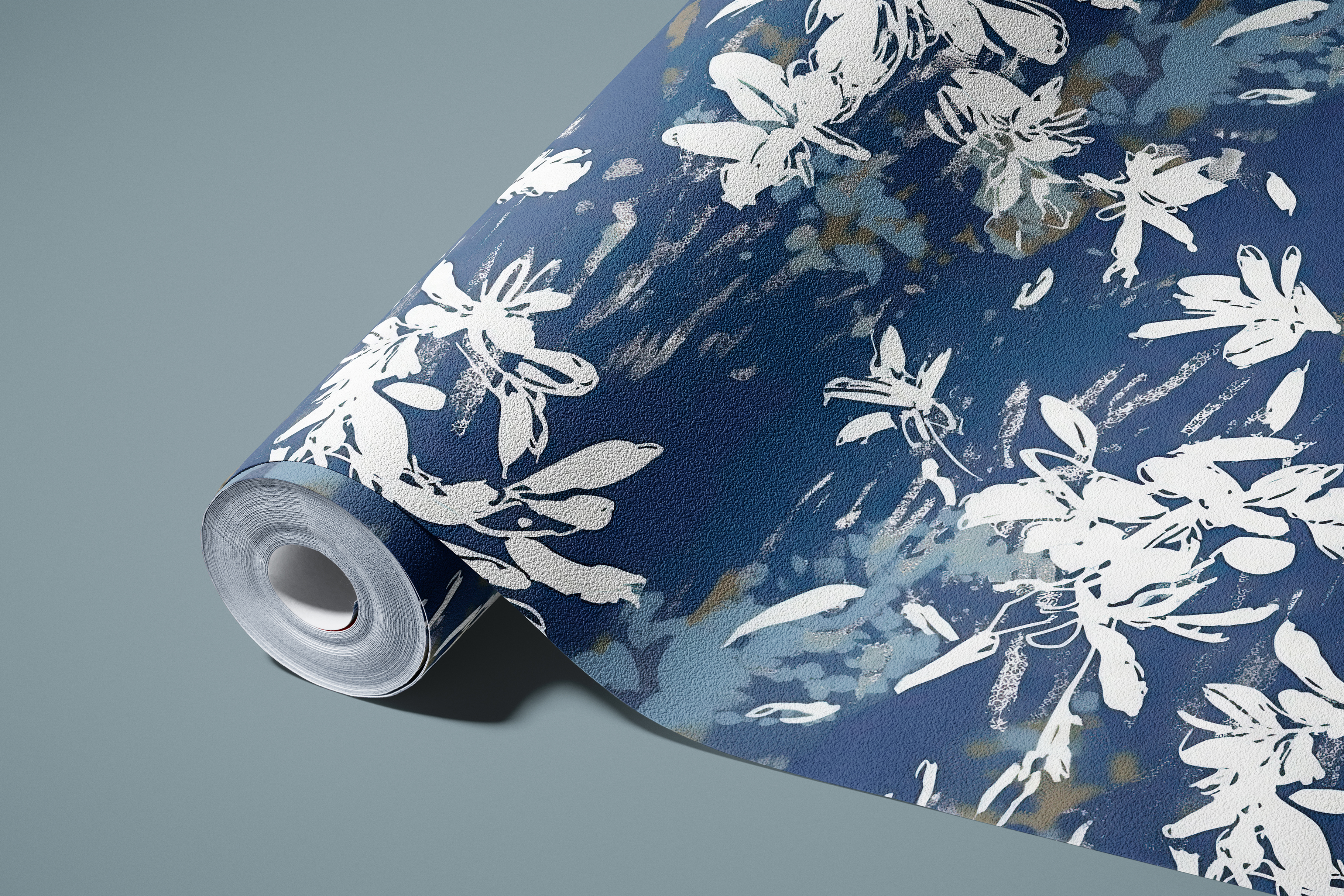 Blue on White Floral Patterns: A curated collection of 12 original blue and white floral seamless patterns. - image 10