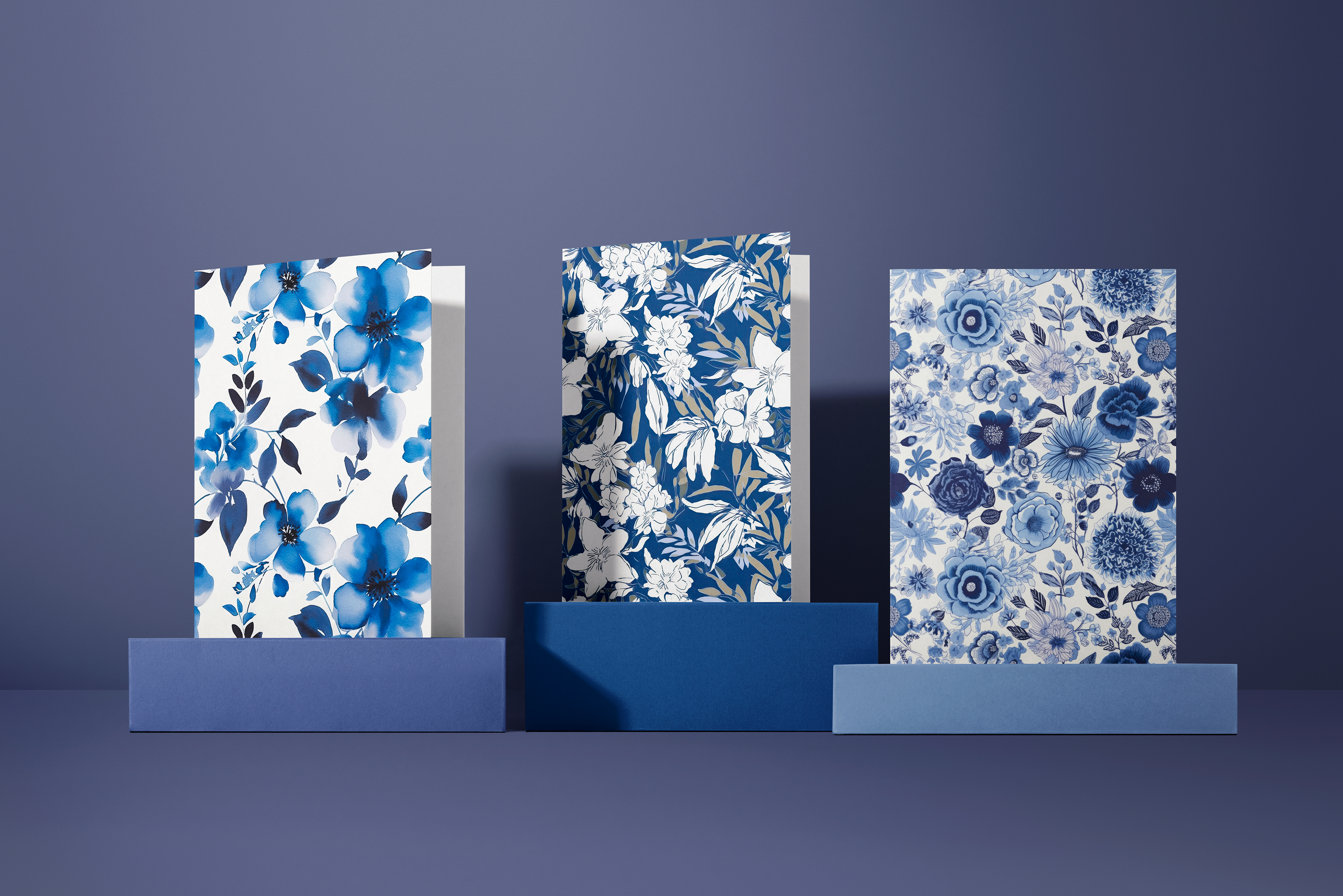 Blue on White Floral Patterns: A curated collection of 12 original blue and white floral seamless patterns. - image 5