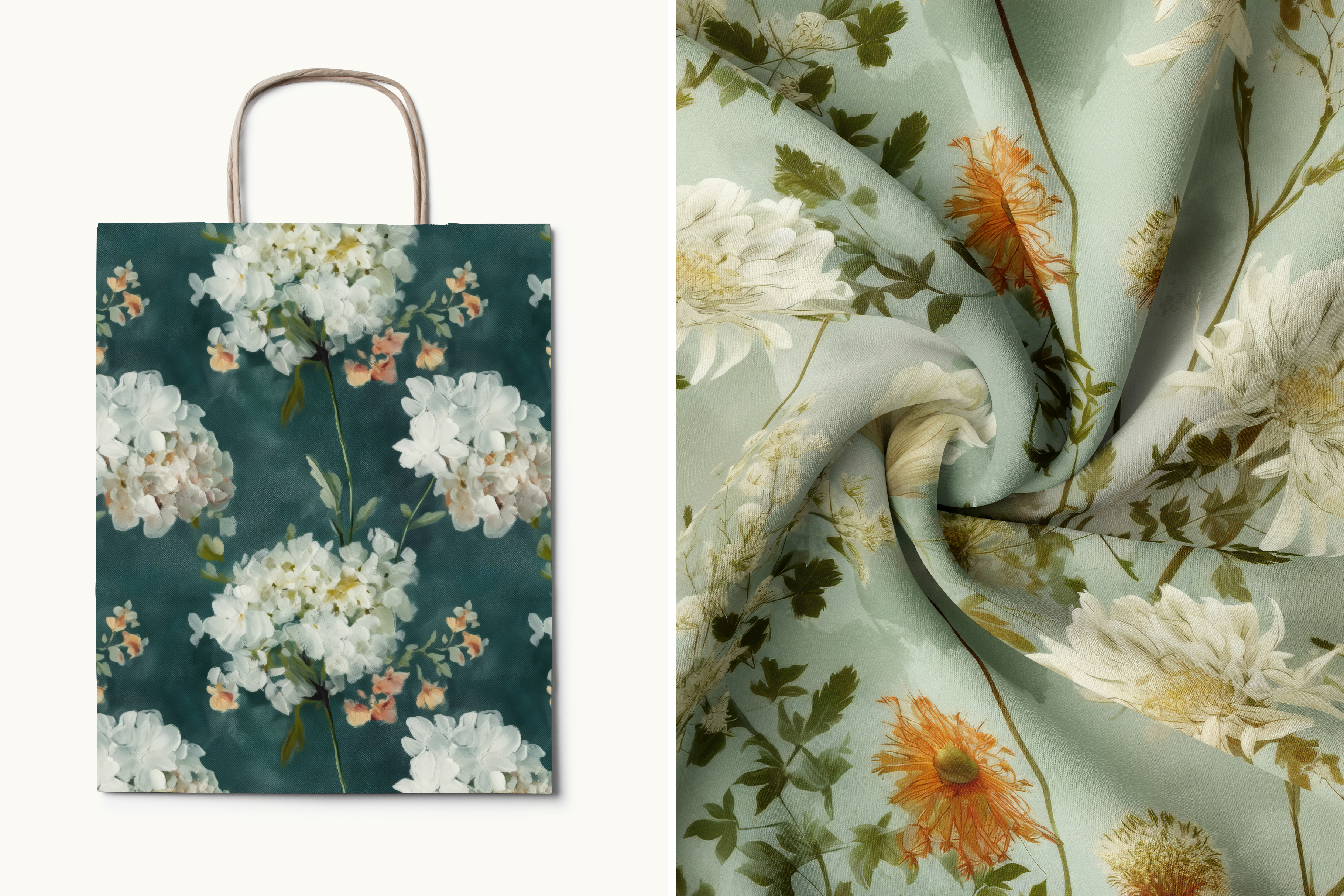 Queen Anne's Lace Floral Patterns: A curated collection of 8 original painterly wildflower seamless patterns. - image 10