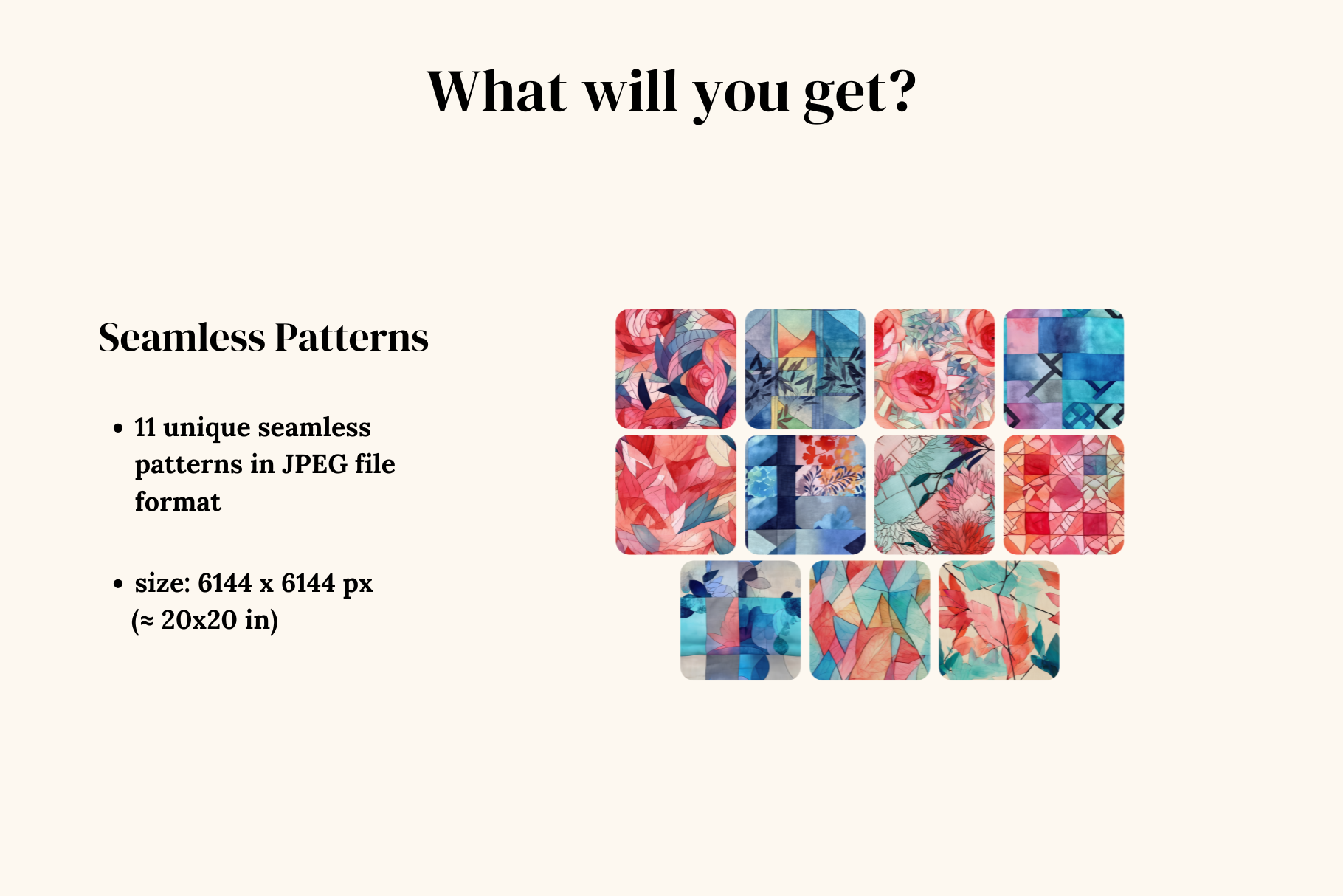 Korean Patchwork Floral Patterns: A curated collection of 11 original korean patchwork floral seamless patterns. - image 2